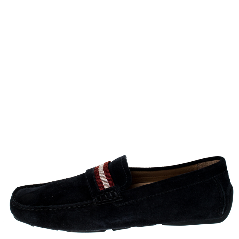 

Bally Black Suede Wabler Slip On Loafers Size