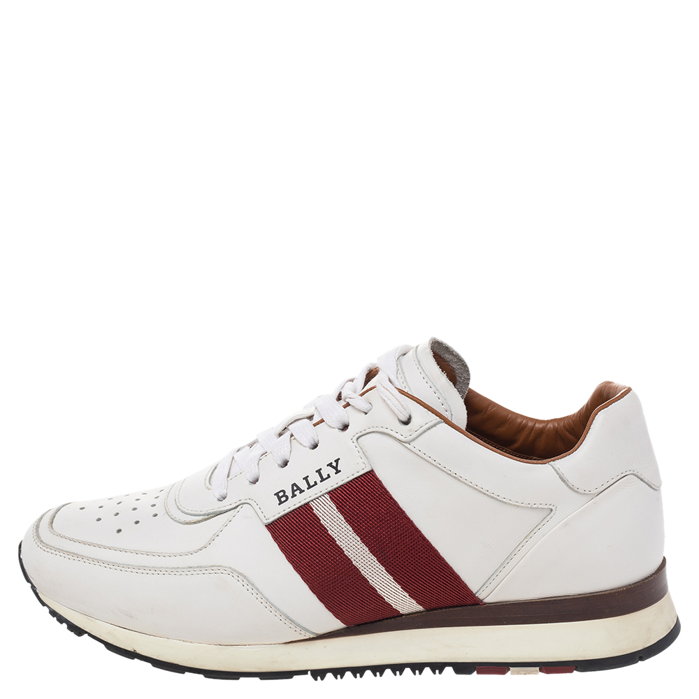 

Bally White Leather Web Astel Low Top Sneaker