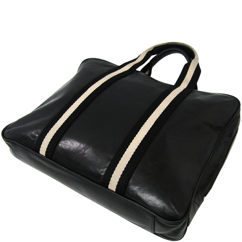 

Bally Black Leather Tottin Briefcase