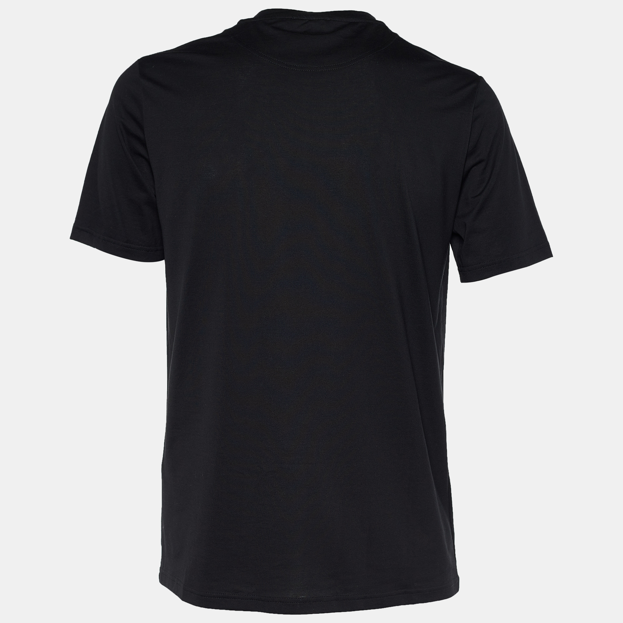 

Balmain Black Logo Embroidered Cotton Crew Neck T-Shirt