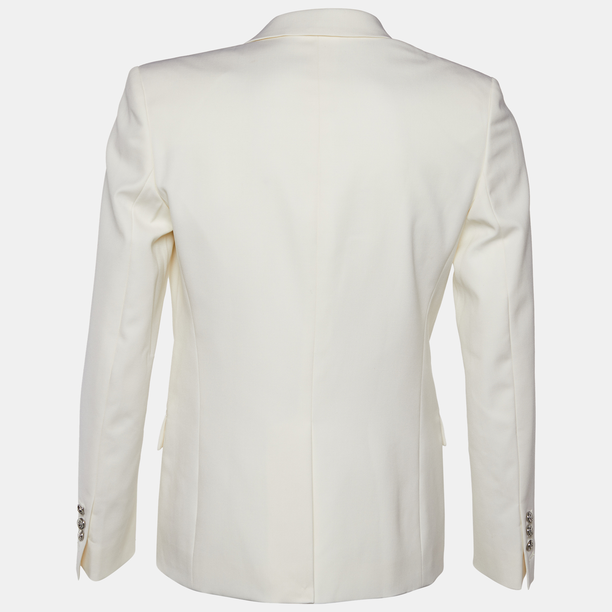 

Balmain White Wool Open Front Blazer