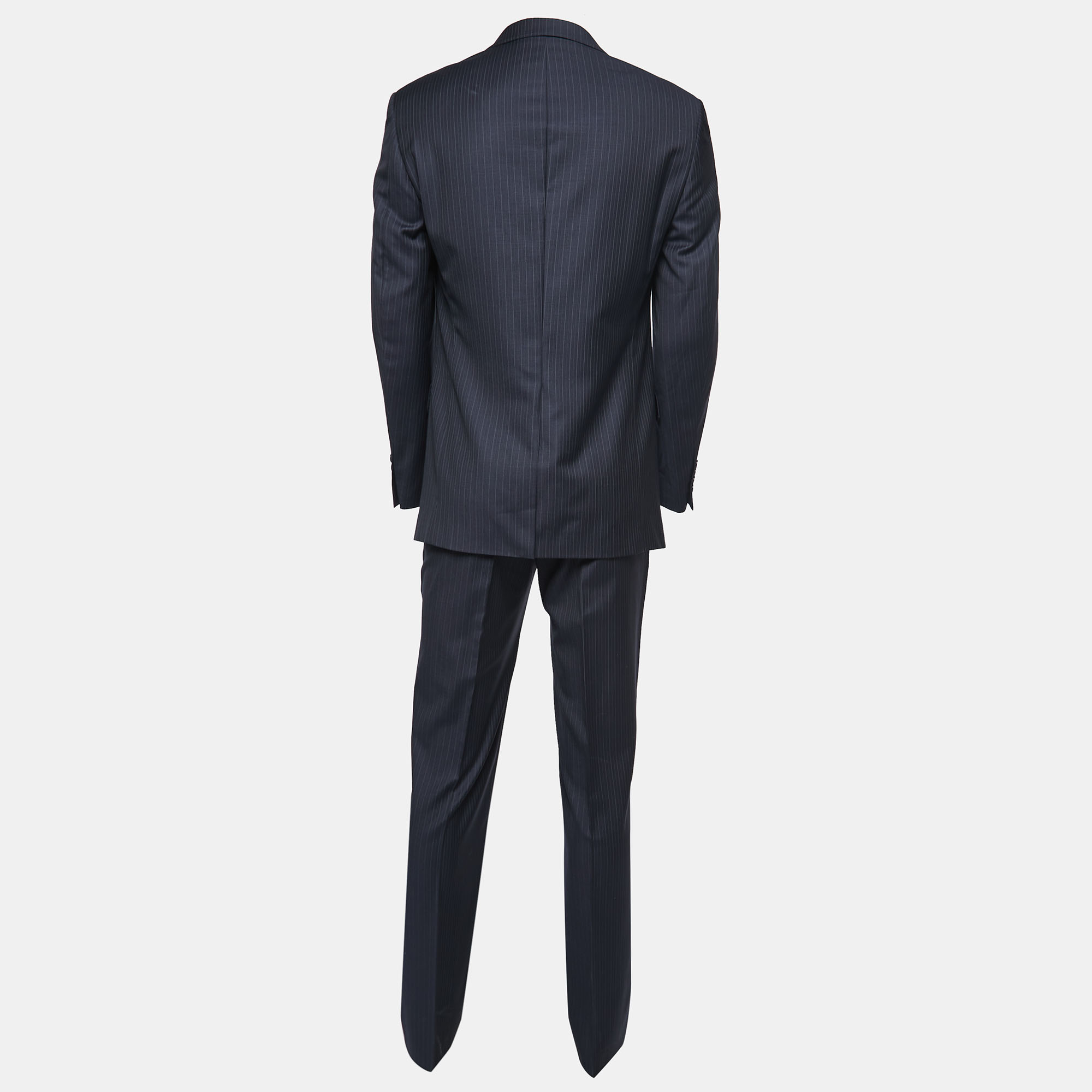 

Balmain Midnight Blue Striped Wool Suit