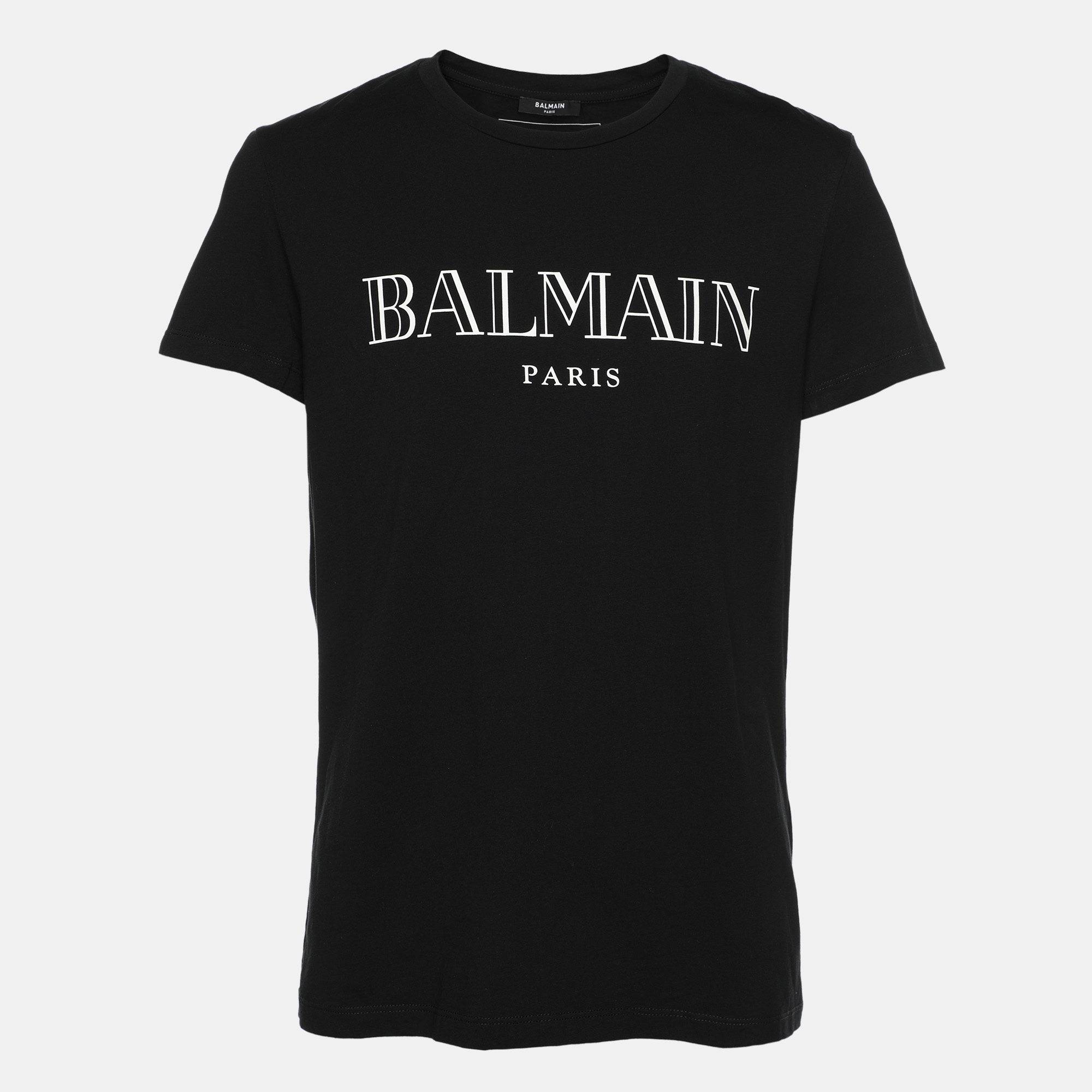 

Balmain Black Cotton Printed Logon Short Sleeves T-Shirt M