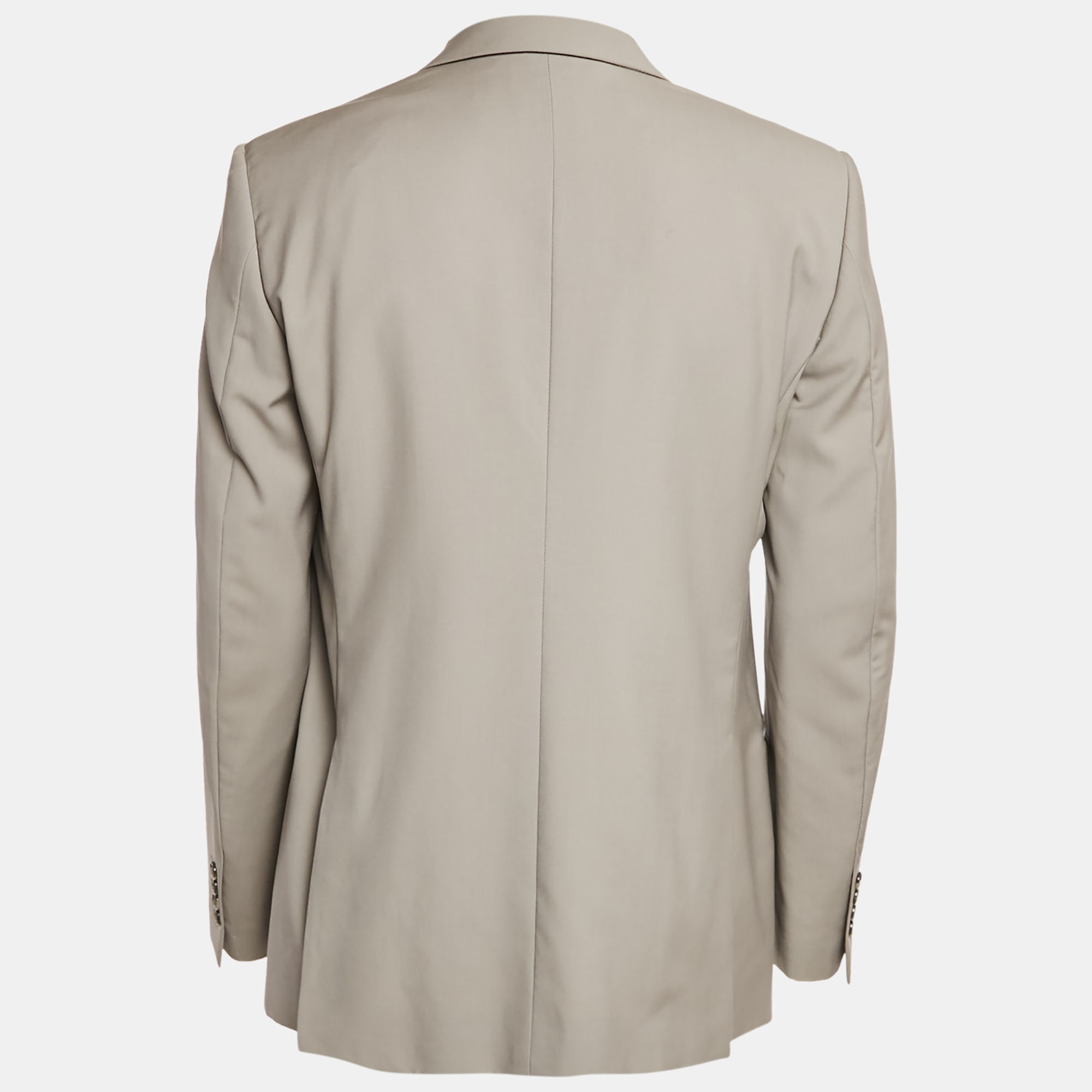 Balmain Grey Wool Single Breasted Blazer XL 