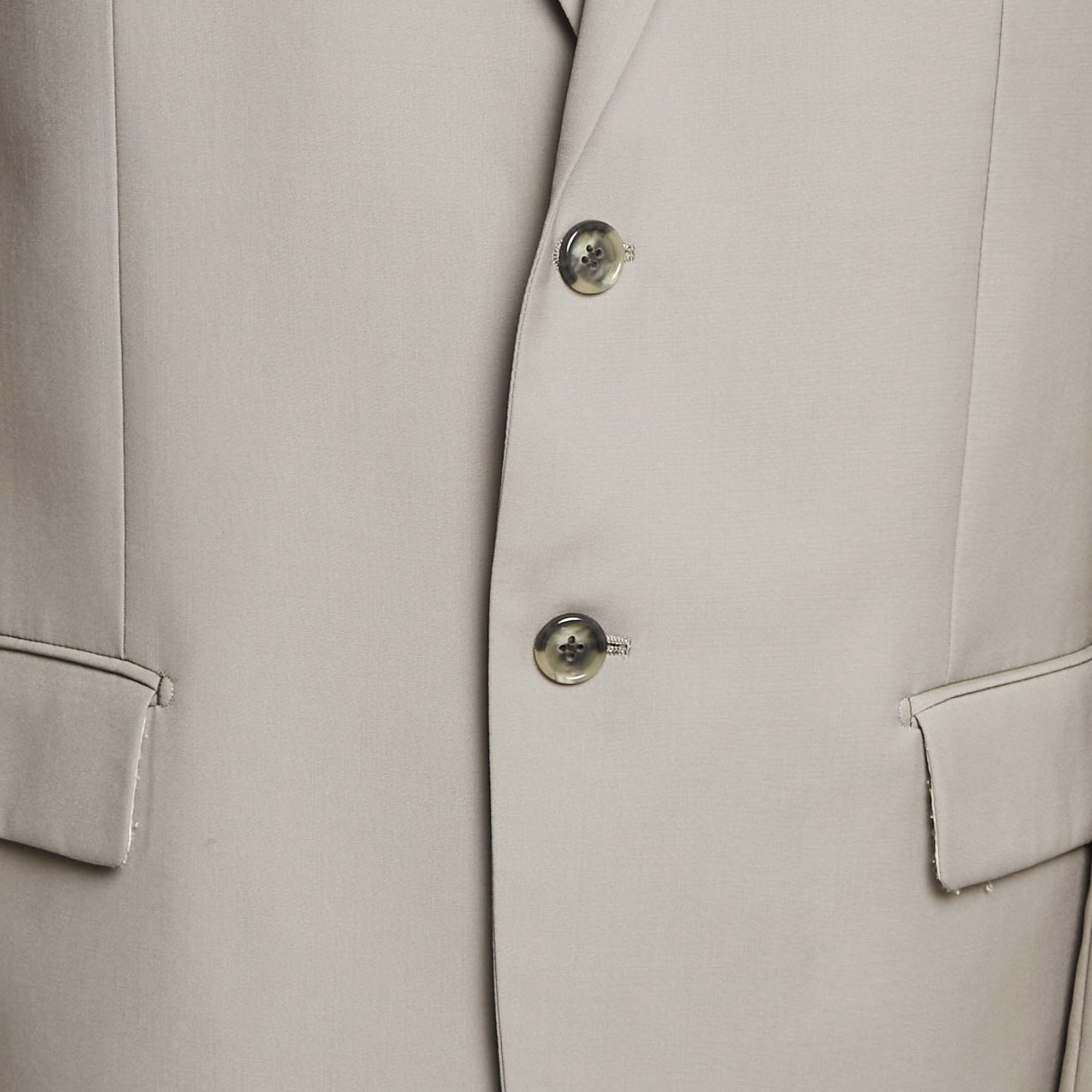 Balmain Grey Wool Single Breasted Blazer XL 