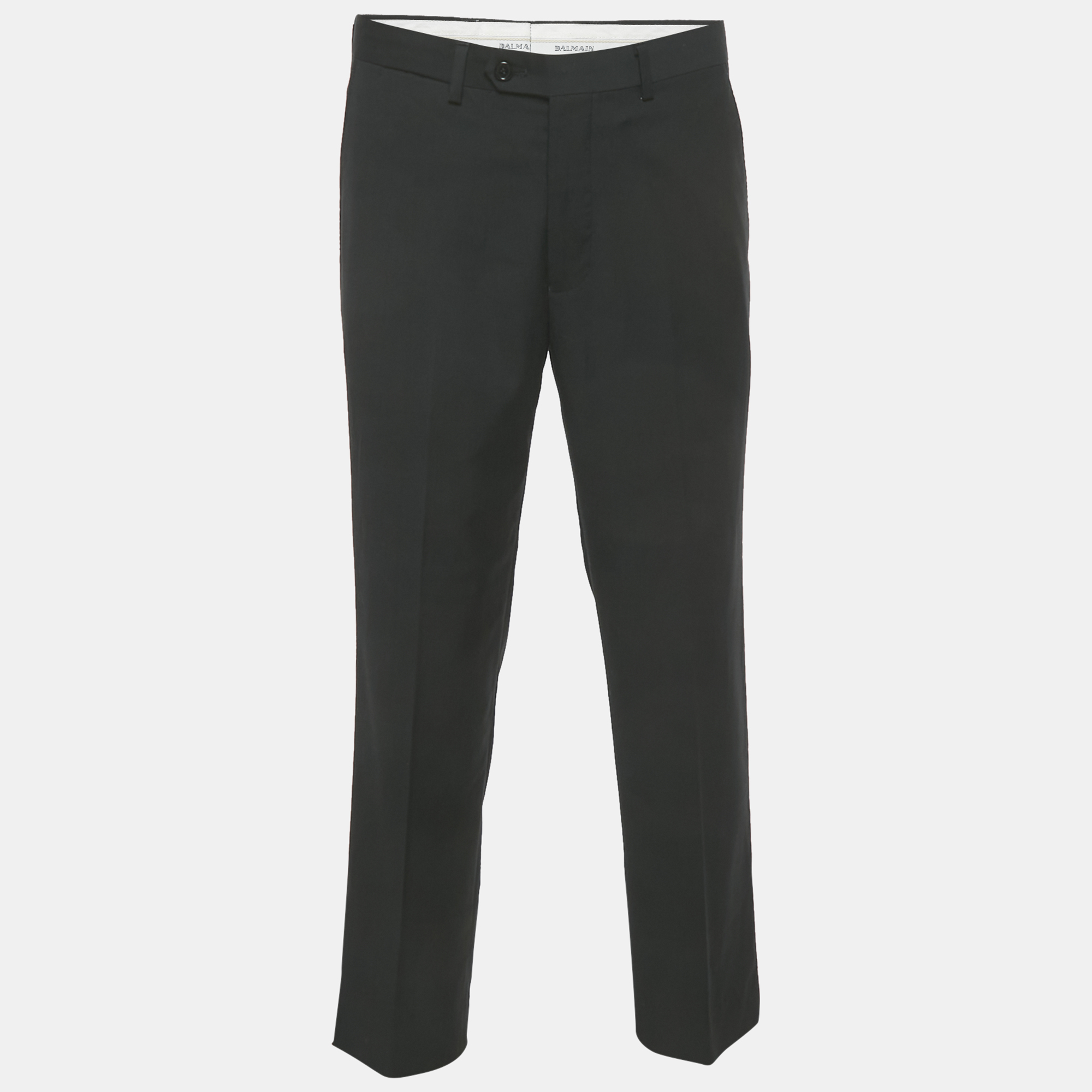 

Balmain Black Cotton Formal Trousers M