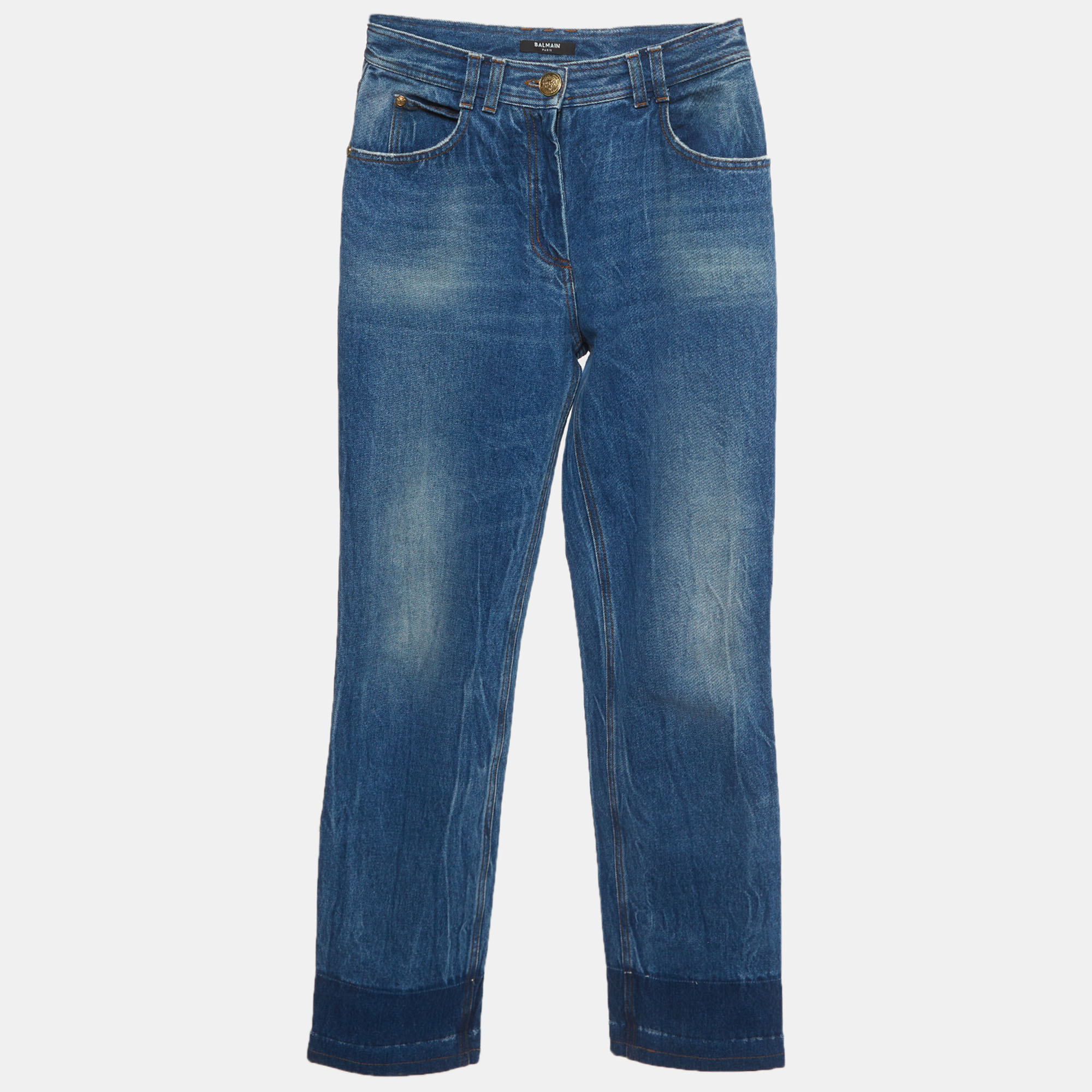

Balmain Blue Denim Straight Fit Jeans S/Waist 27"
