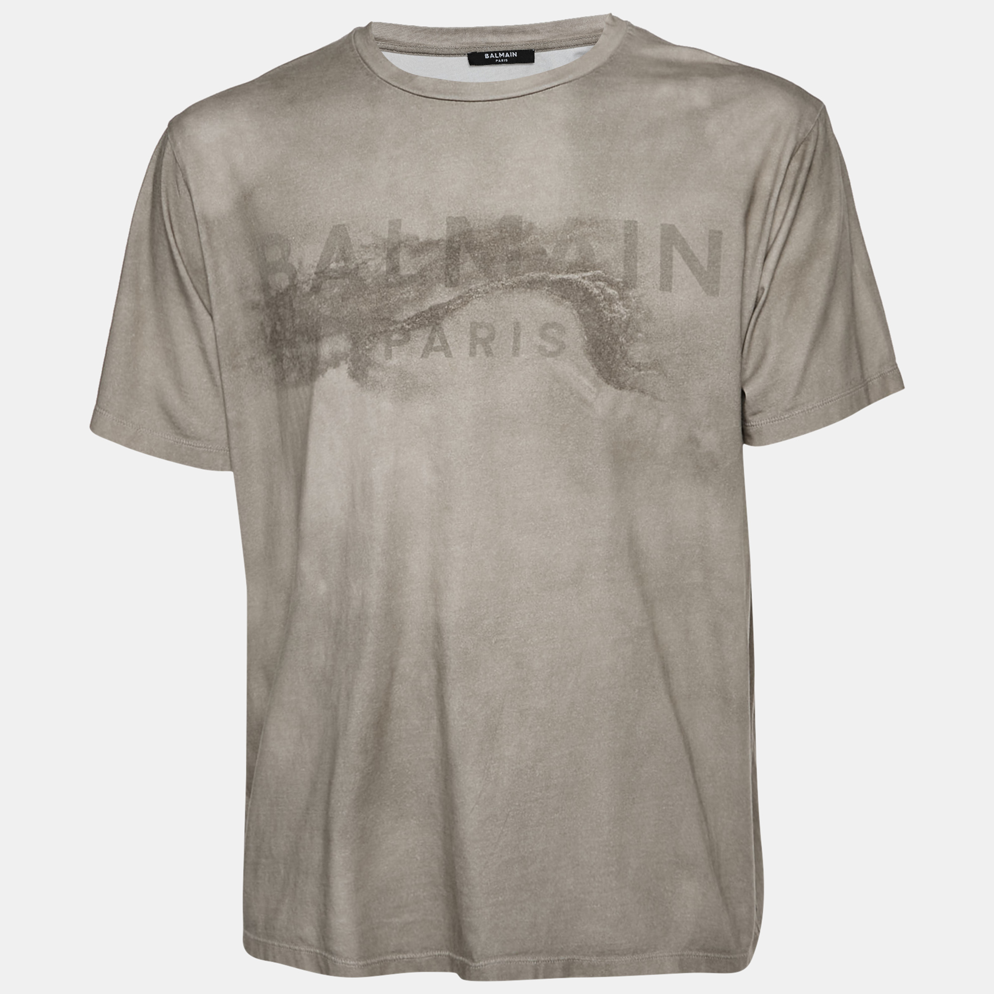 

Balmain Khaki Brown Printed Jersey T-Shirt M