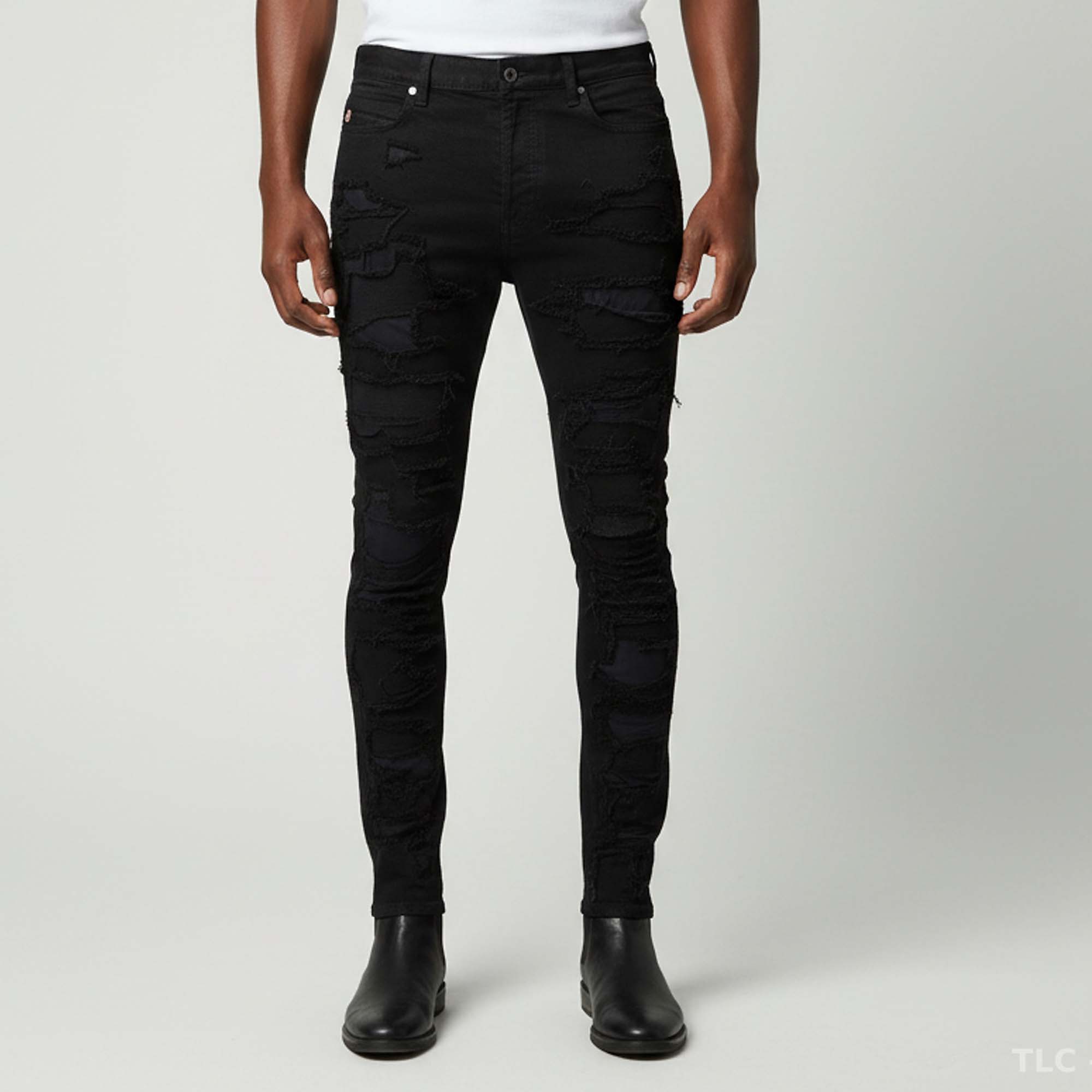 

Balmain Black Distressed Denim Skinny Jeans M/Waist 34"