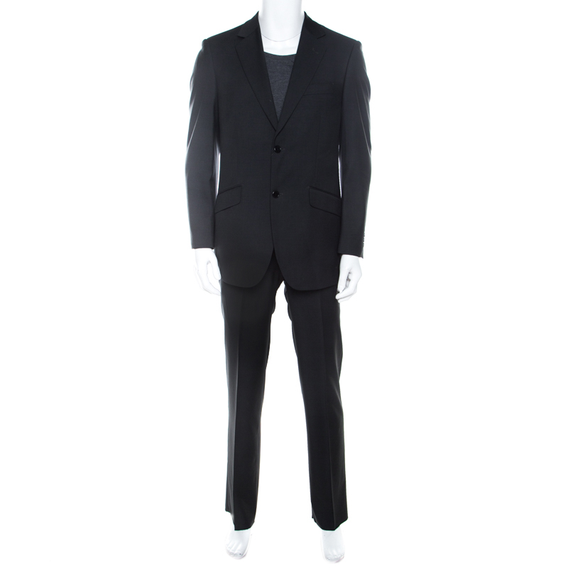 Balmain Grey Wool Regular Fit Suit XS 