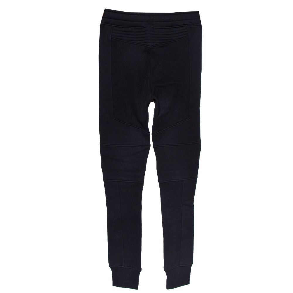 

Balmain Black Cotton Knit Zip Pocket Detail Biker Joggers