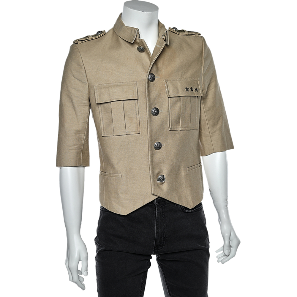 

Balmain Cream Cotton Button Front Jacket