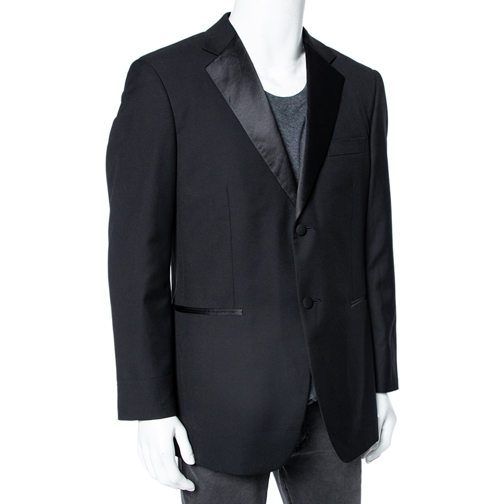 

Balmain Black Satin Lapel Detailed Single Breasted Blazer