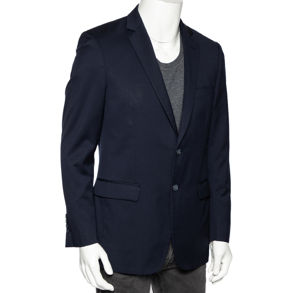 

Balmain Navy Blue Wool Button Front Blazer