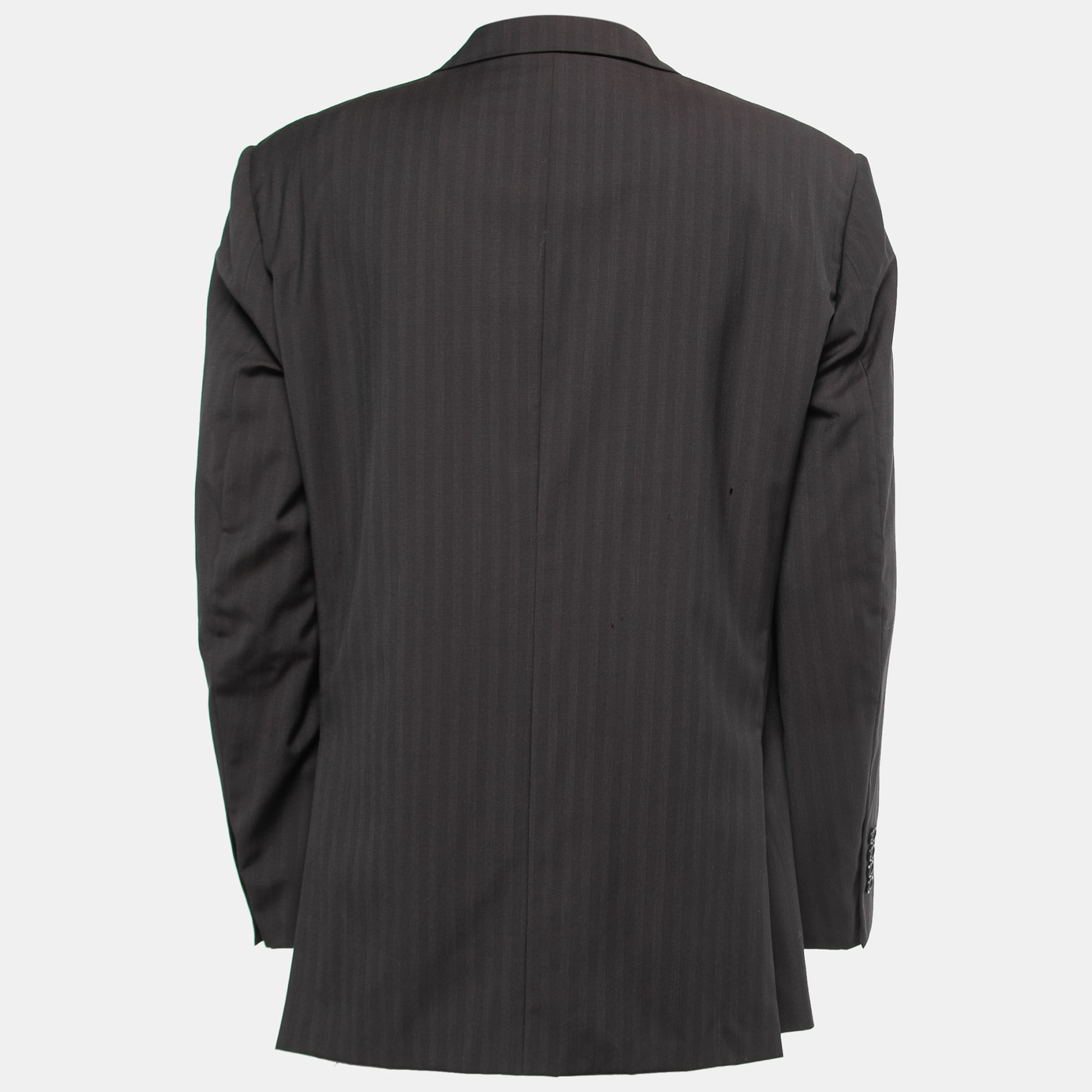 

Balmain dark Brown Striped Wool Button Front Blazer