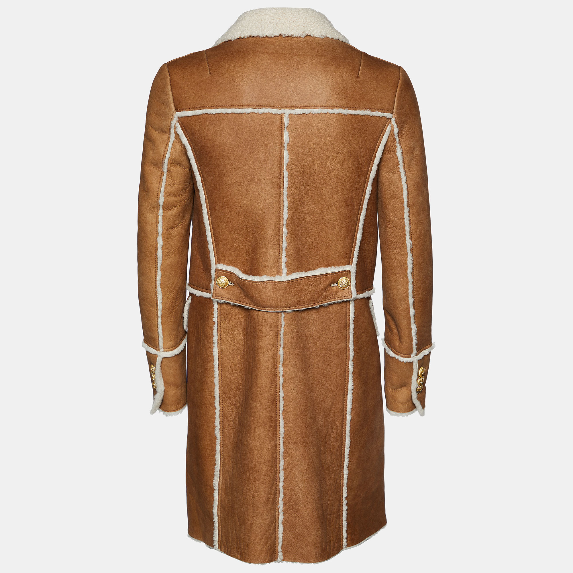 

Balmain Brown Shearling Double Breasted Coat