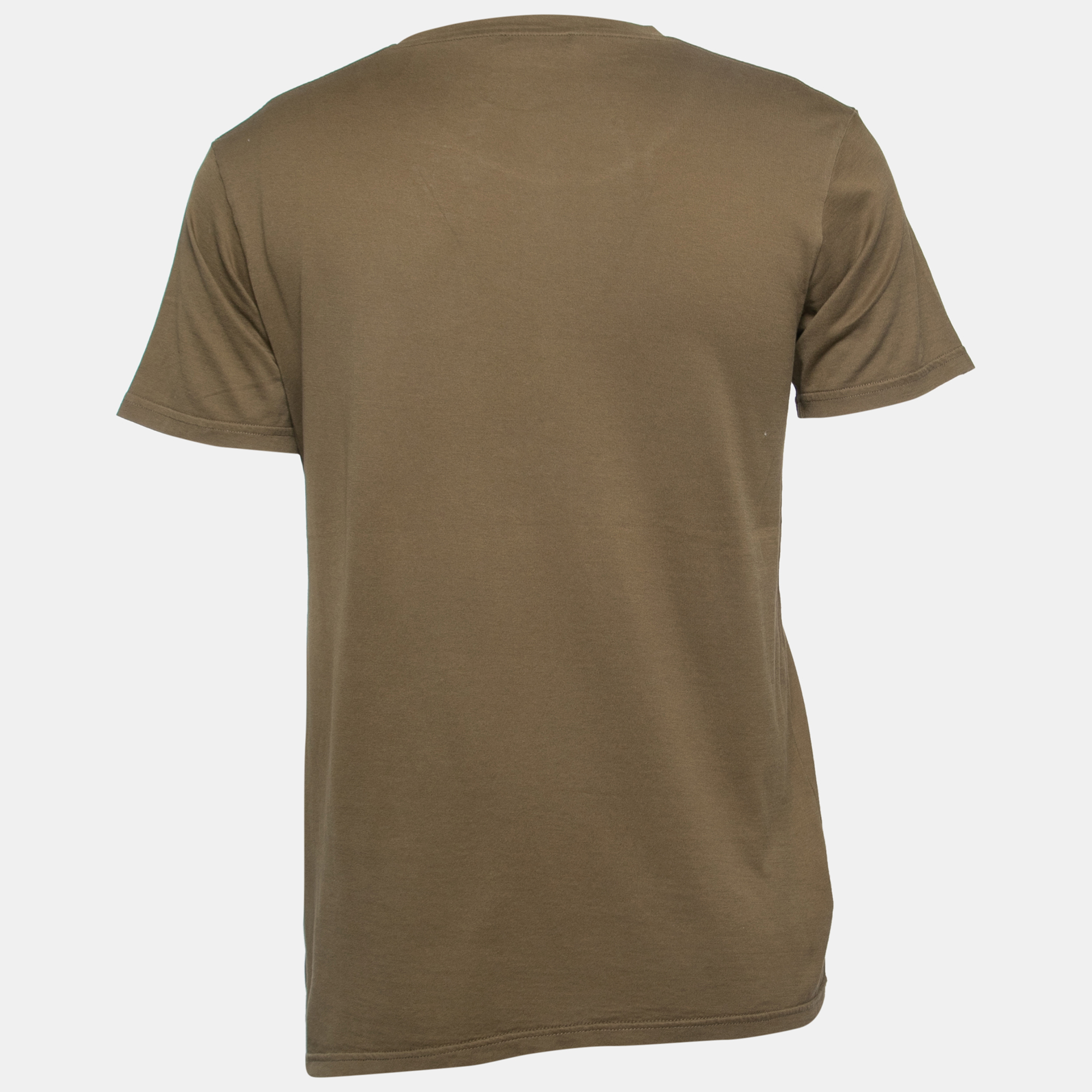 

Balmain Green Logo Print Cotton Crew Neck Half Sleeve T-Shirt