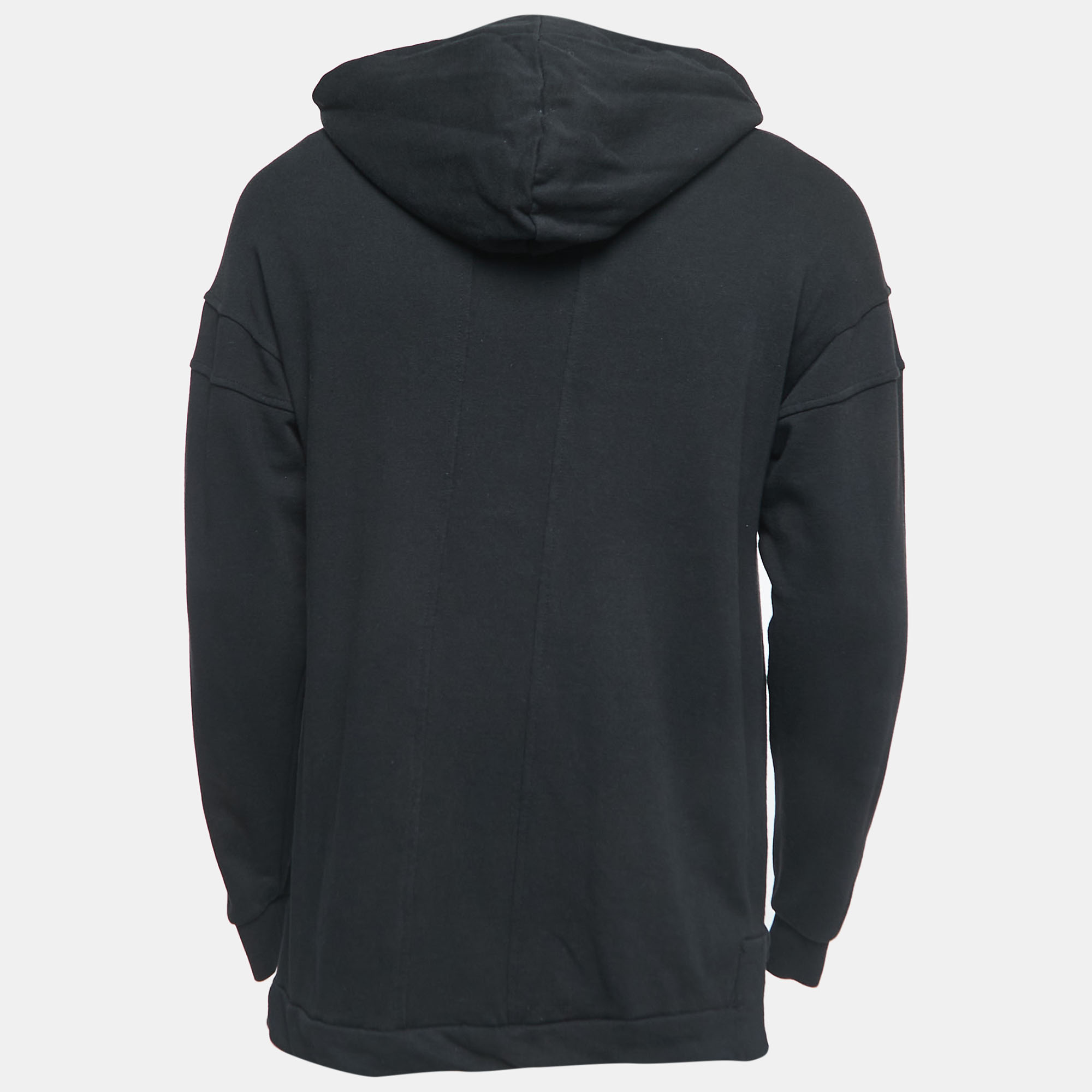 

Balmain Black Logo Print Cotton Hooded Sweatshirt