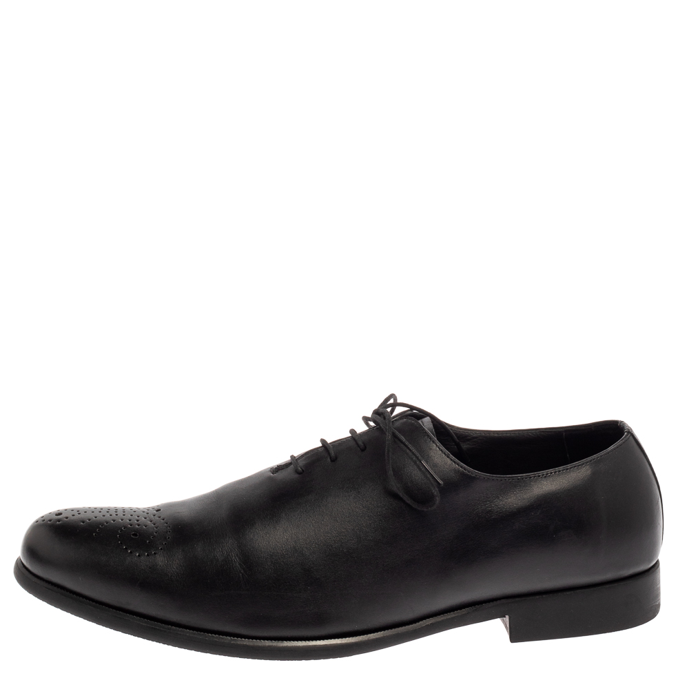 

Balmain Black Leather Lace Up Oxfords Size