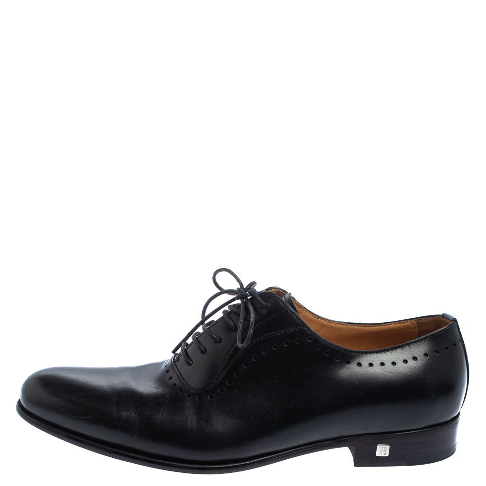 

Balmain Black Leather Lace Up Oxfords Size