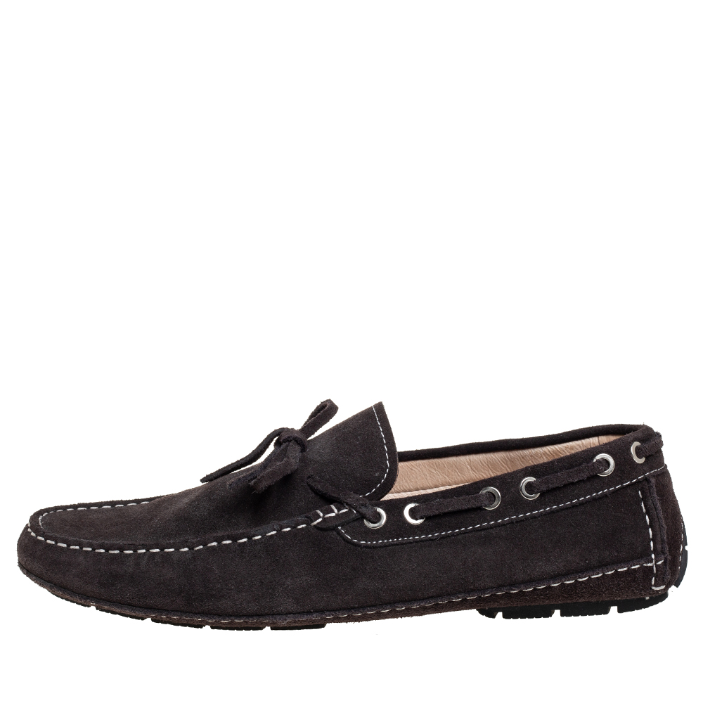 

Balmain Brown Suede Bow Loafers Size