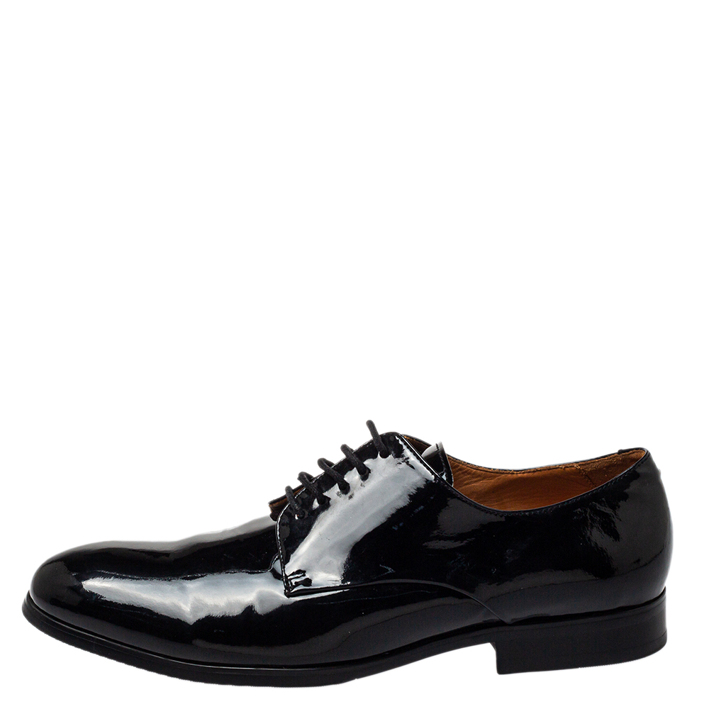 

Balmain Black Patent Leather Lace Up Oxfords Size