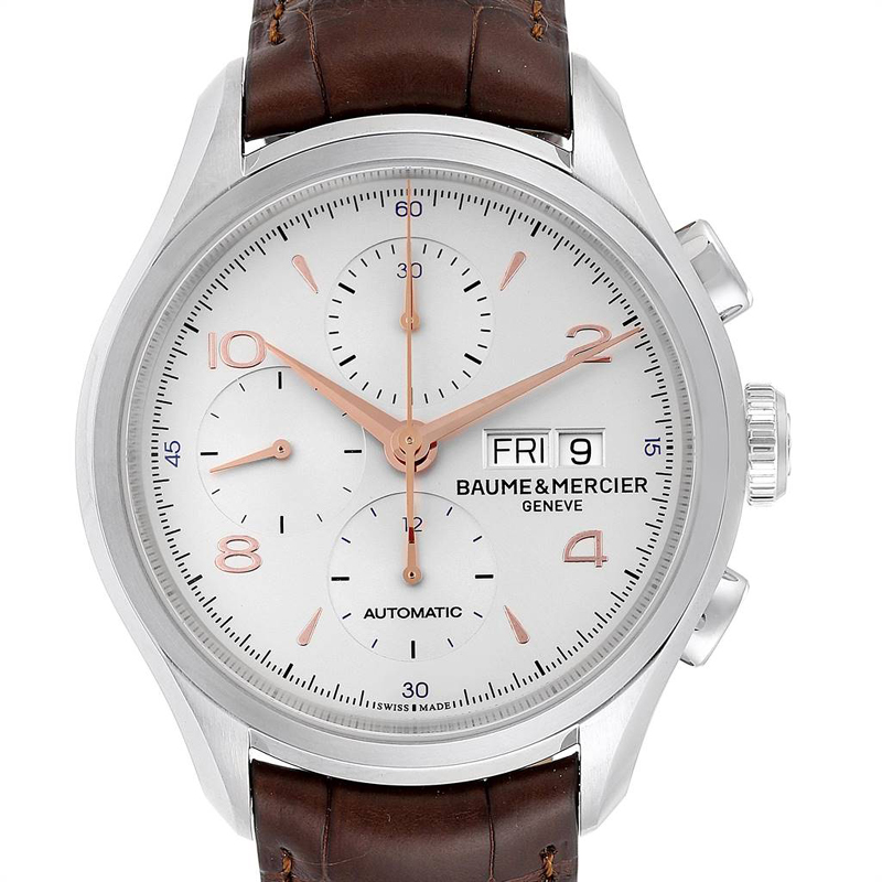 

Baume & Mercier Silver Stainless Steel and Leather Clifton Core