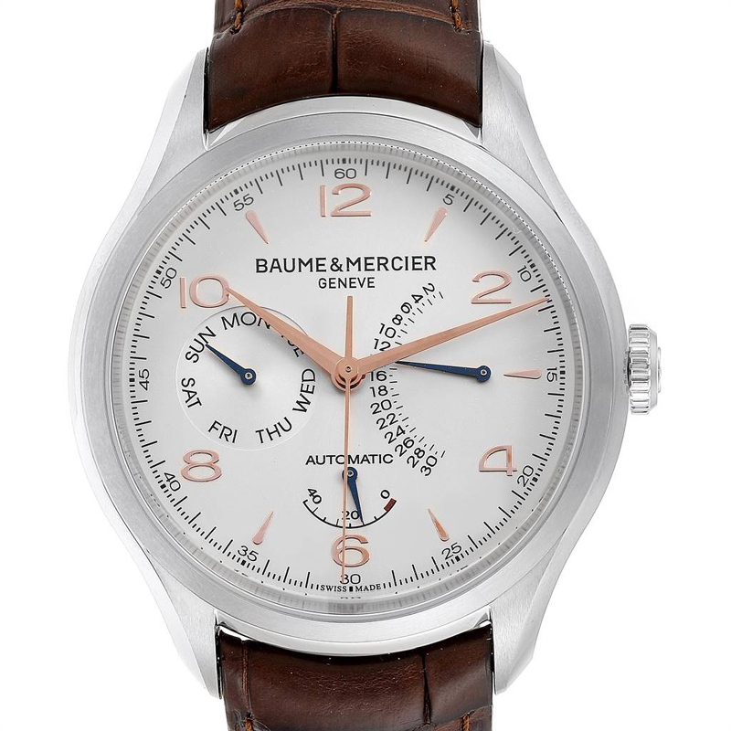 

Baume & Mercier Silver Stainless Steel and Leather Clifton