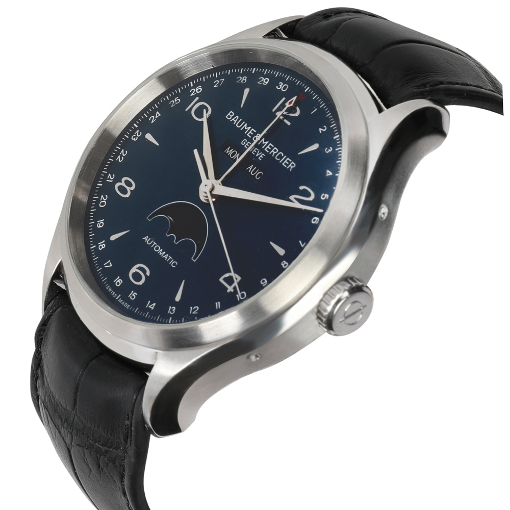 

Baume & Mercier Blue Stainless Steel Clifton Moonphase MOA10057 Men's Wristwatch