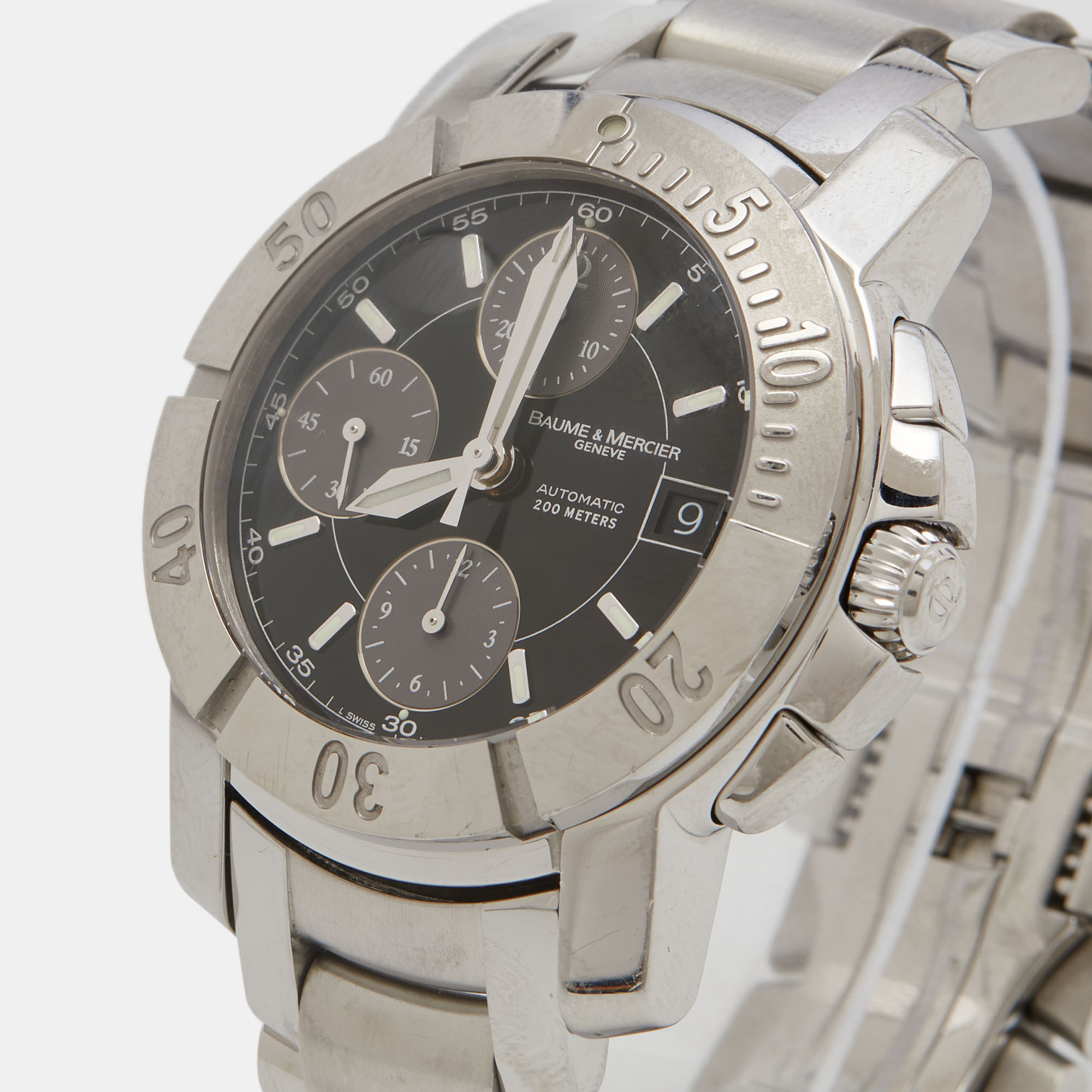 

Baume & Mercier Black Stainless Steel Capeland  MOA08502 Men' Wristwatch 42 mm, Silver