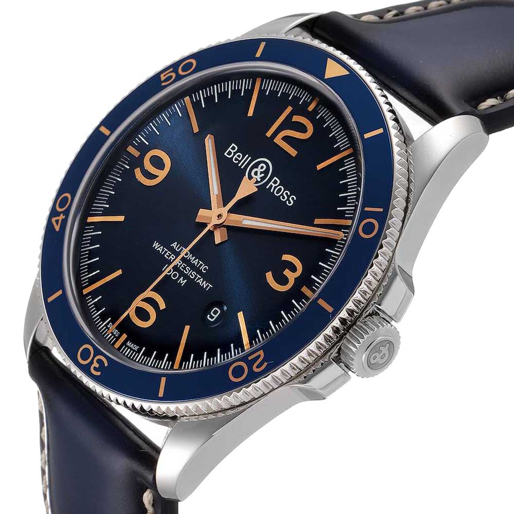 

Bell & Ross Blue Stainless Steel Heritage Aeronavale BRV292 Men's Wristwatch 41 MM