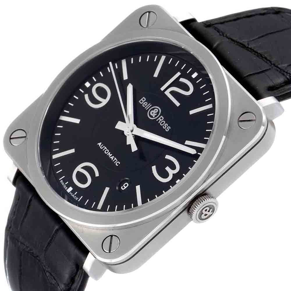 

Bell & Ross Black Stainless Steel Officer Automatic BRS92 Men's Wristwatch 39 MM