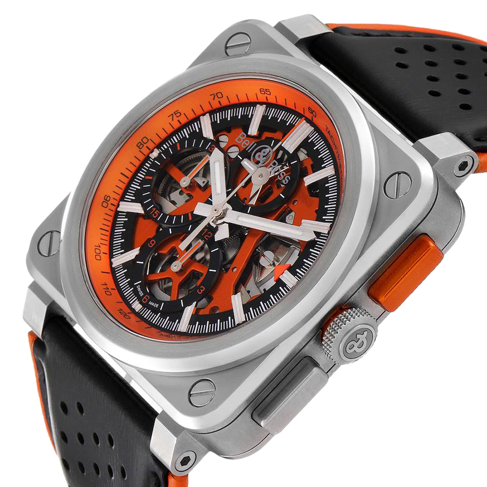 

Bell & Ross Orange Stainless Steel Aero GT BR0394 Men's Wristwatch 42 MM