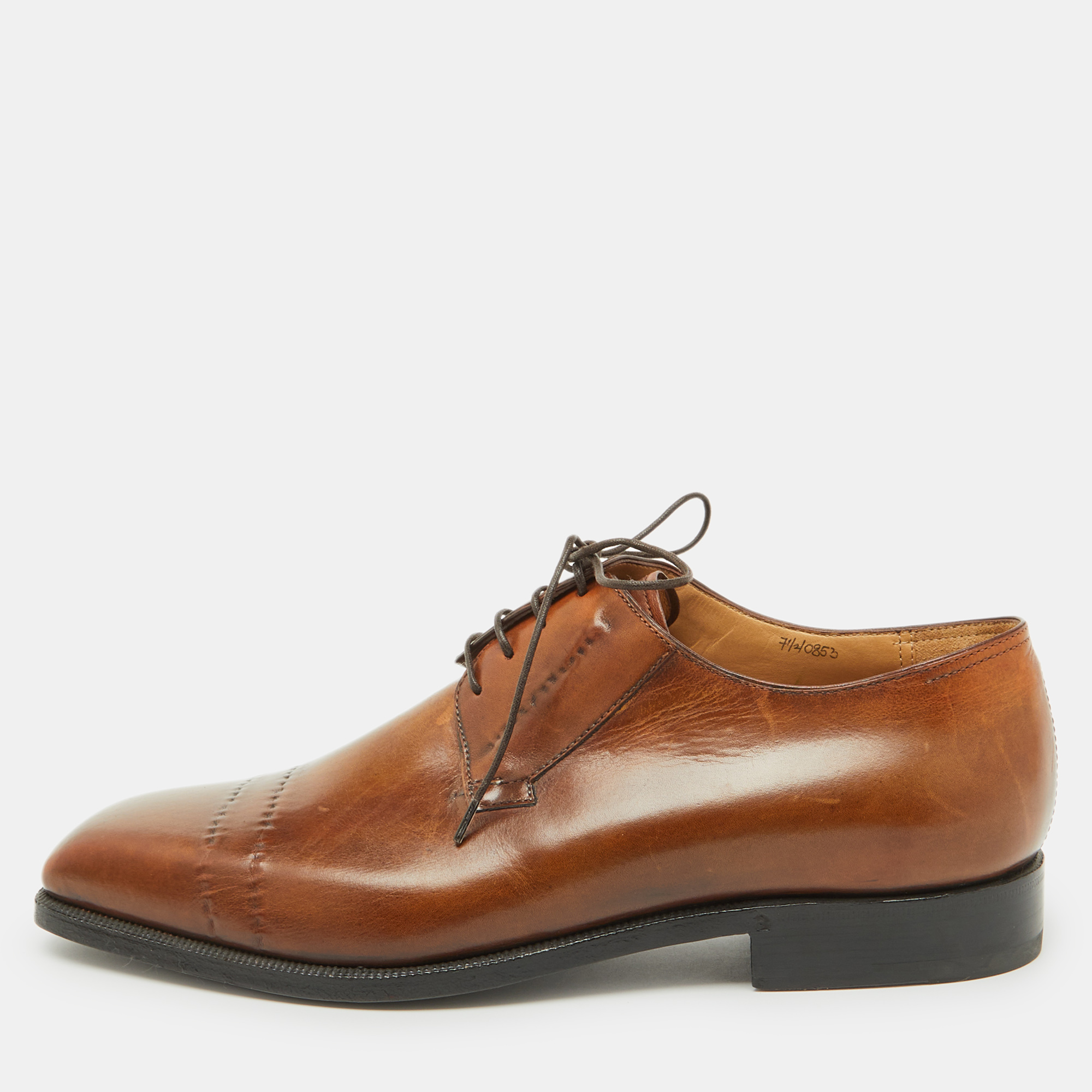 

Berluti Brown Leather Lace Up Derby Size 41.5