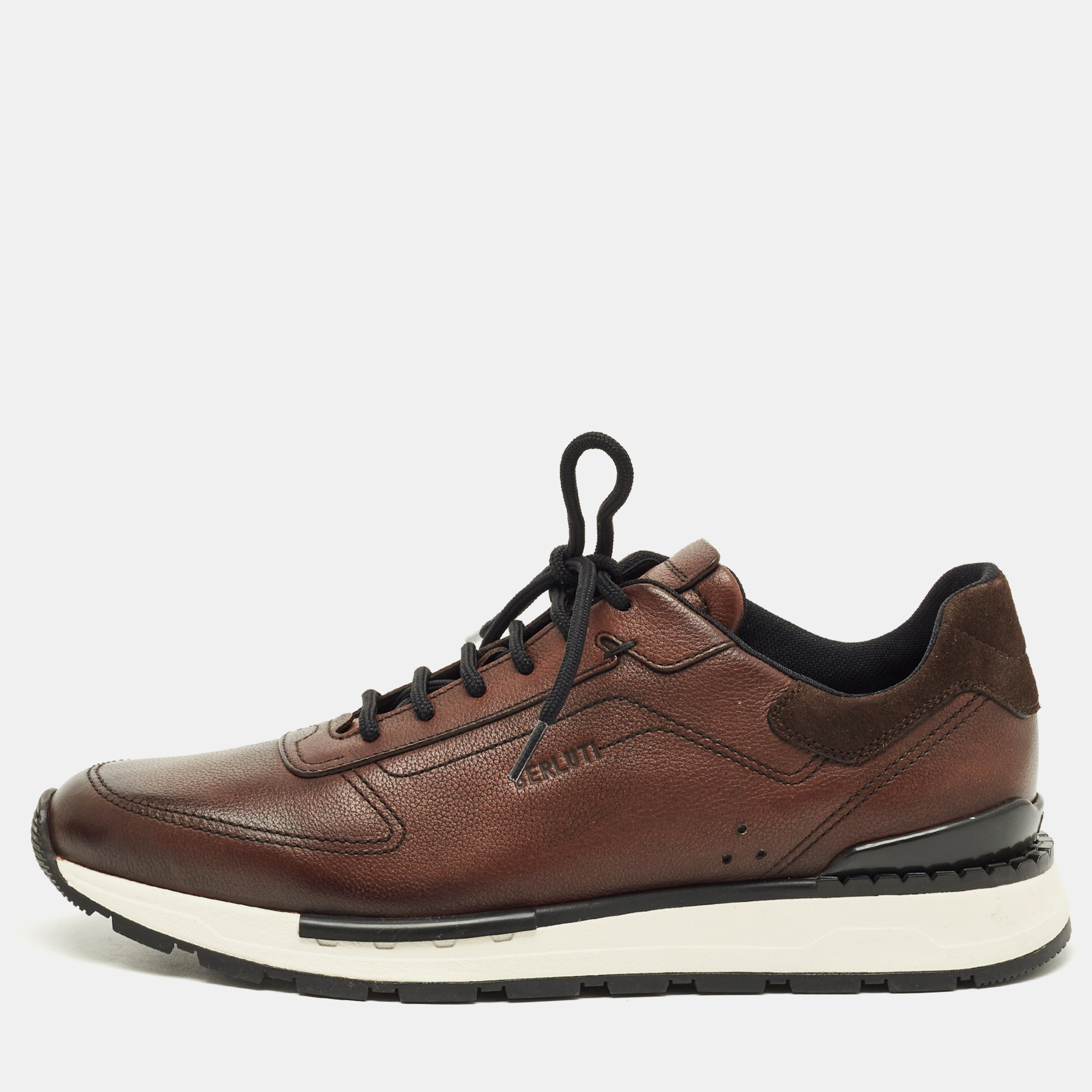

Berluti Run Track Size 41 Brown Leather and Suede Lace Up Sneakers