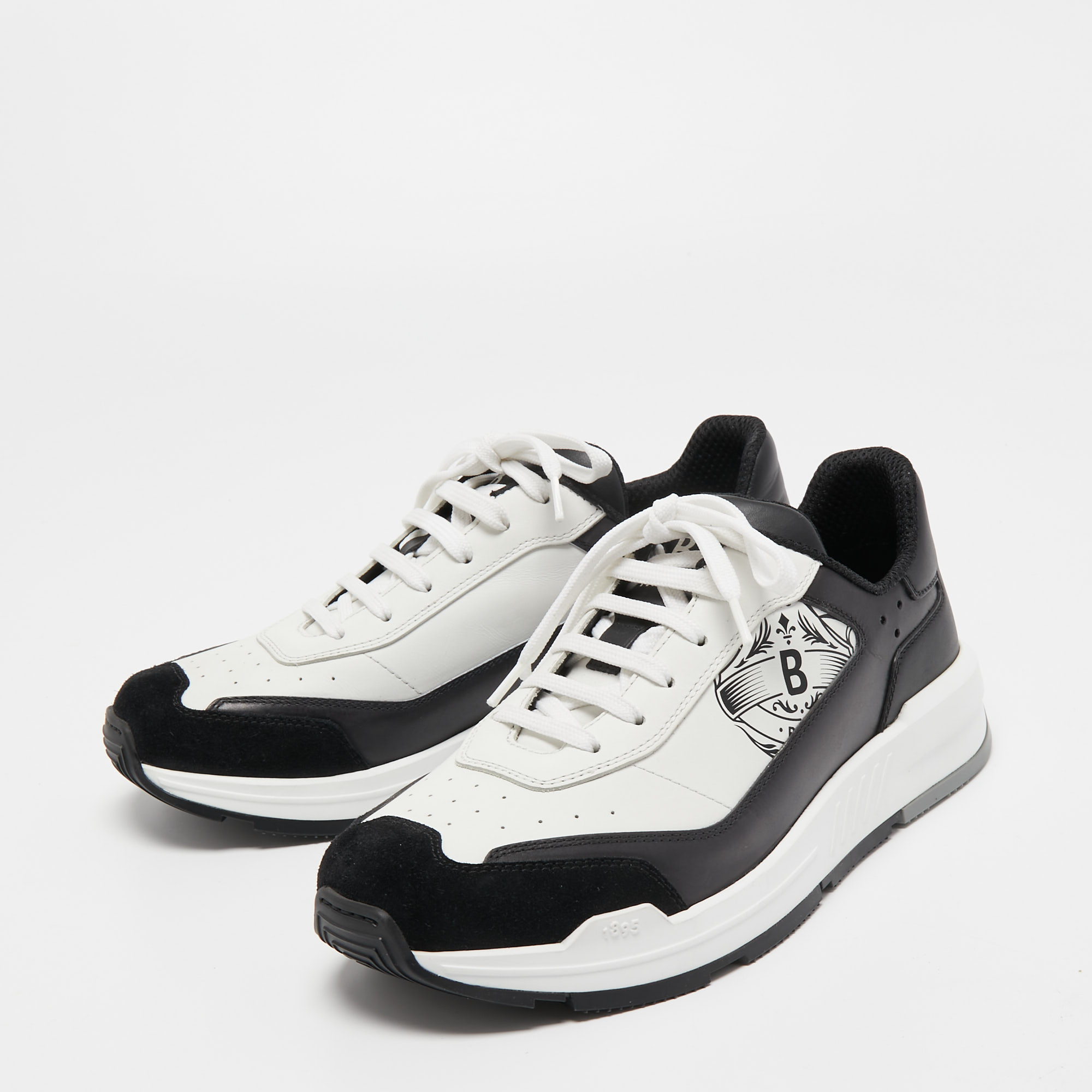 

Berluti White/Black Leather Low Top Sneakers Size