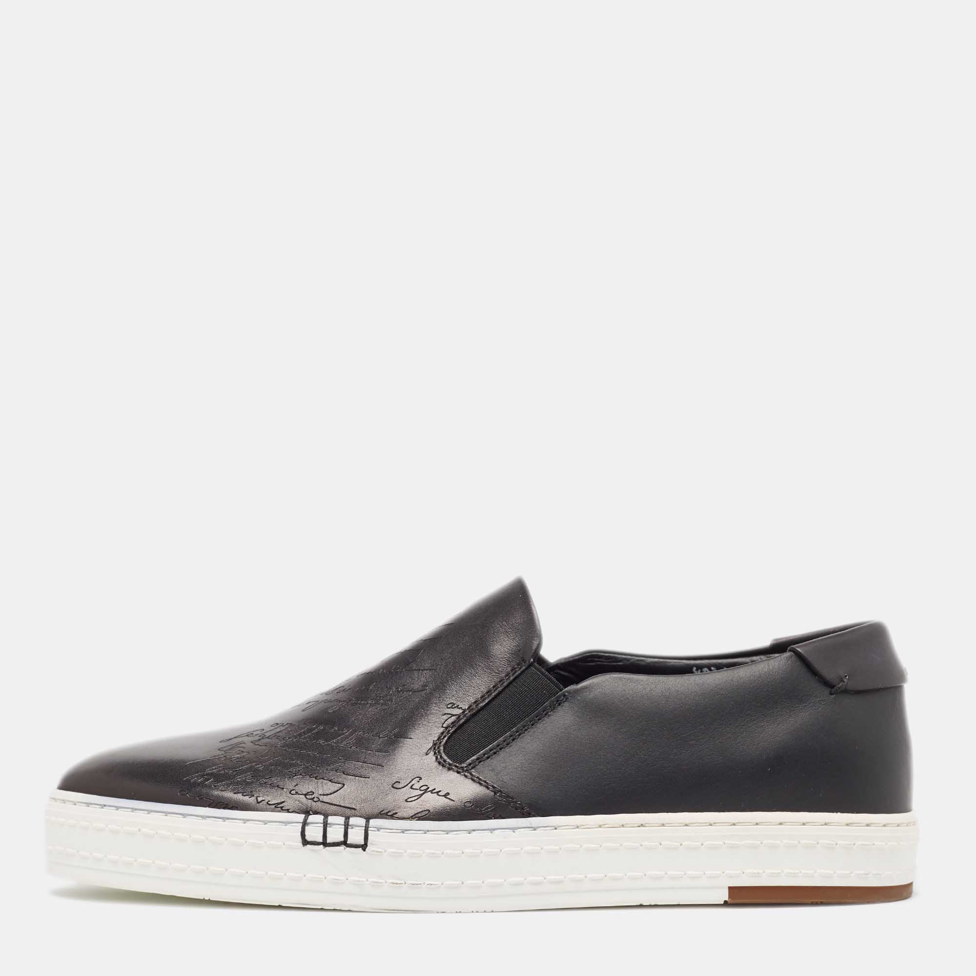 

Berluti Black Leather Playtime Low Sneakers Size