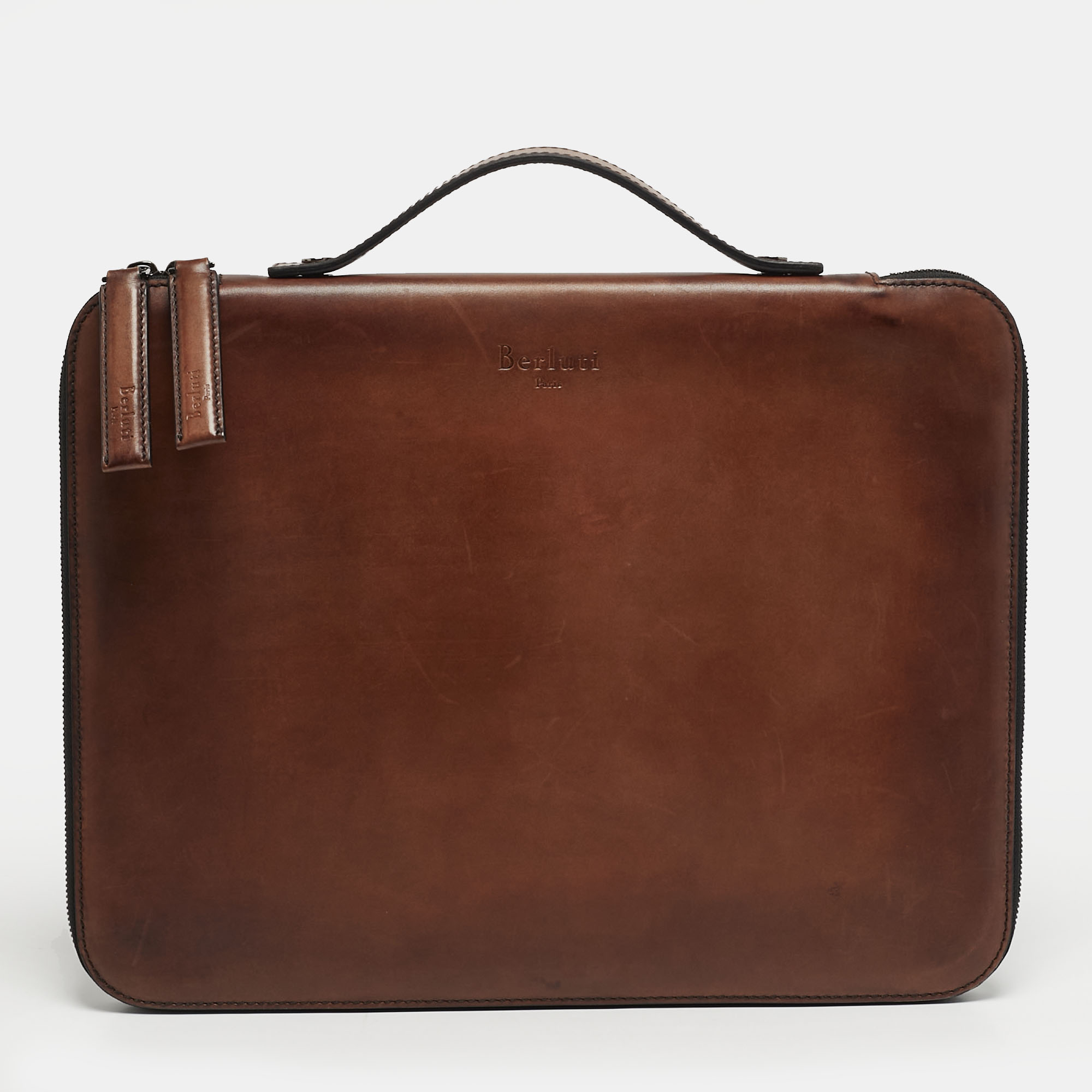 

Berluti Nino Brown Leather Briefcase