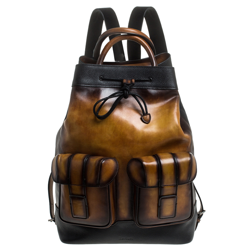 Berluti Brown Leather Horizon Backpack 