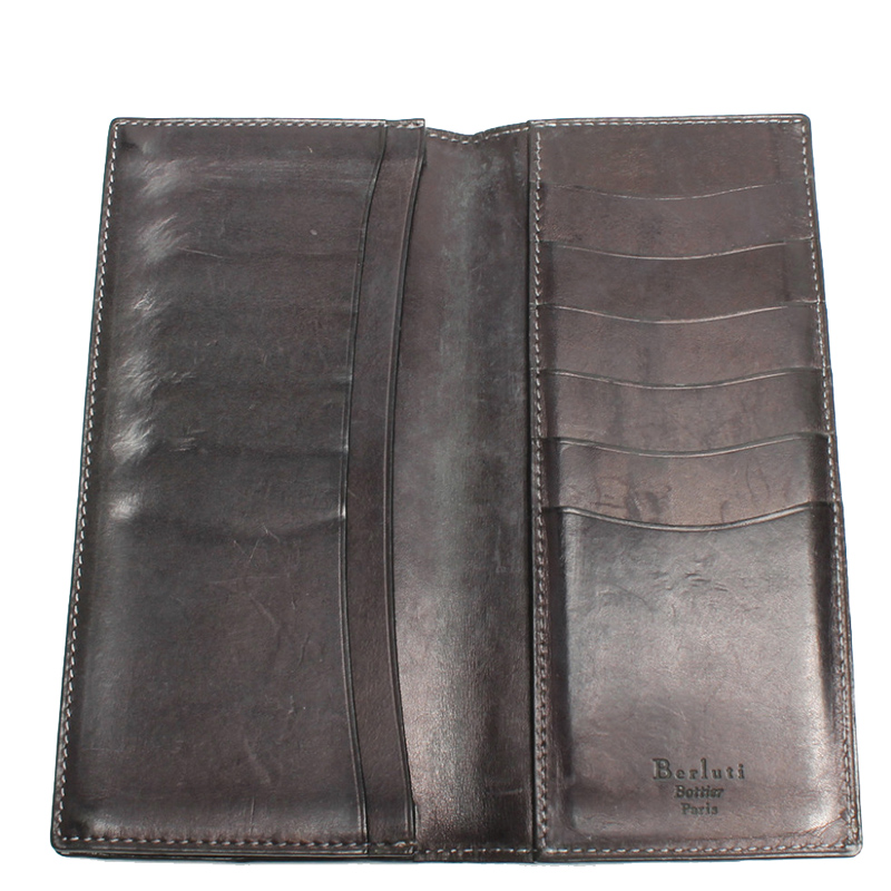 

Berluti Green Leather Sequoia Calligraphy Wallet