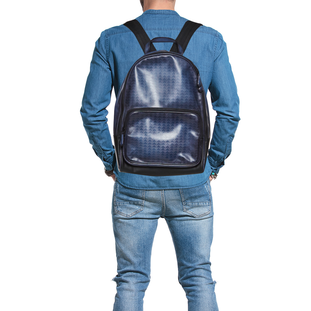 

Berluti Blue/Black Ombre Printed Leather Backpack