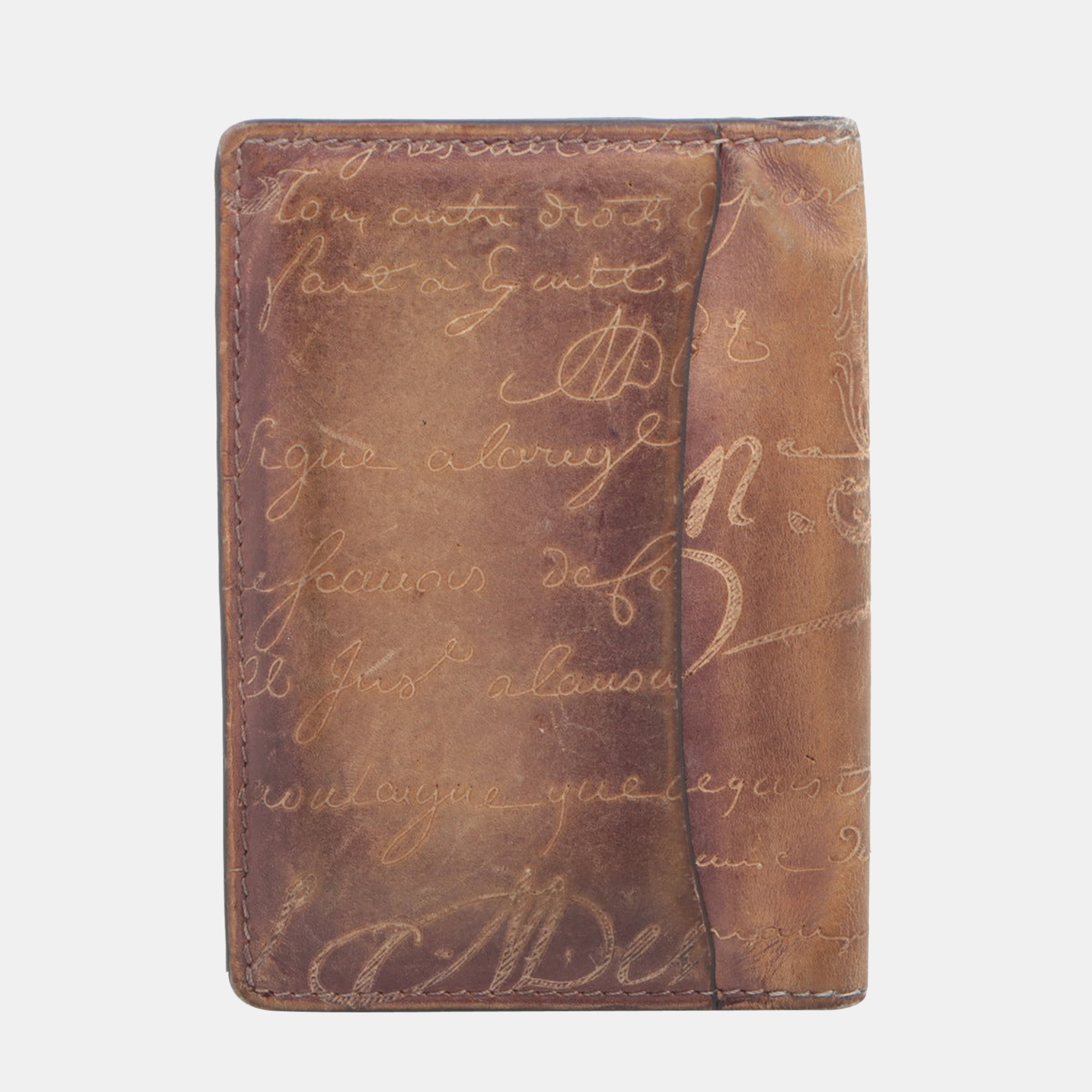 

Berluti Calligraphy Leather Card case Brown