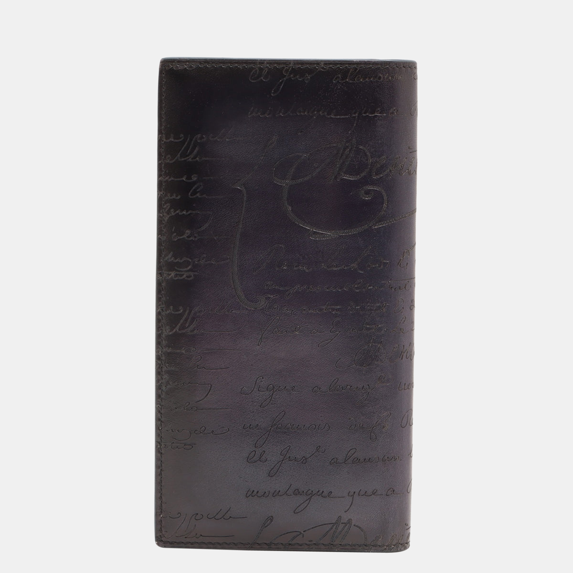 

Berluti Calligraphy Leather Long wallets Black x purple Wallet