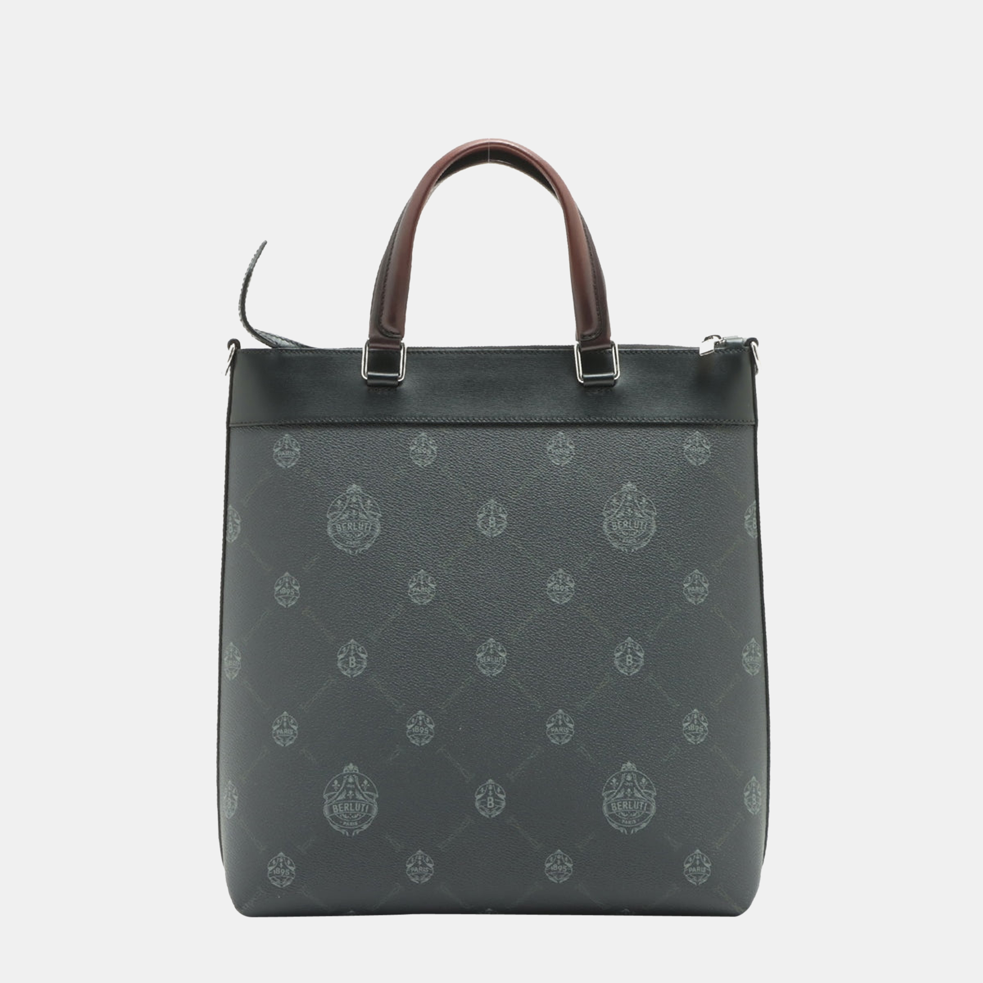 

Berluti PVC & leather Hand bag Black x Gray