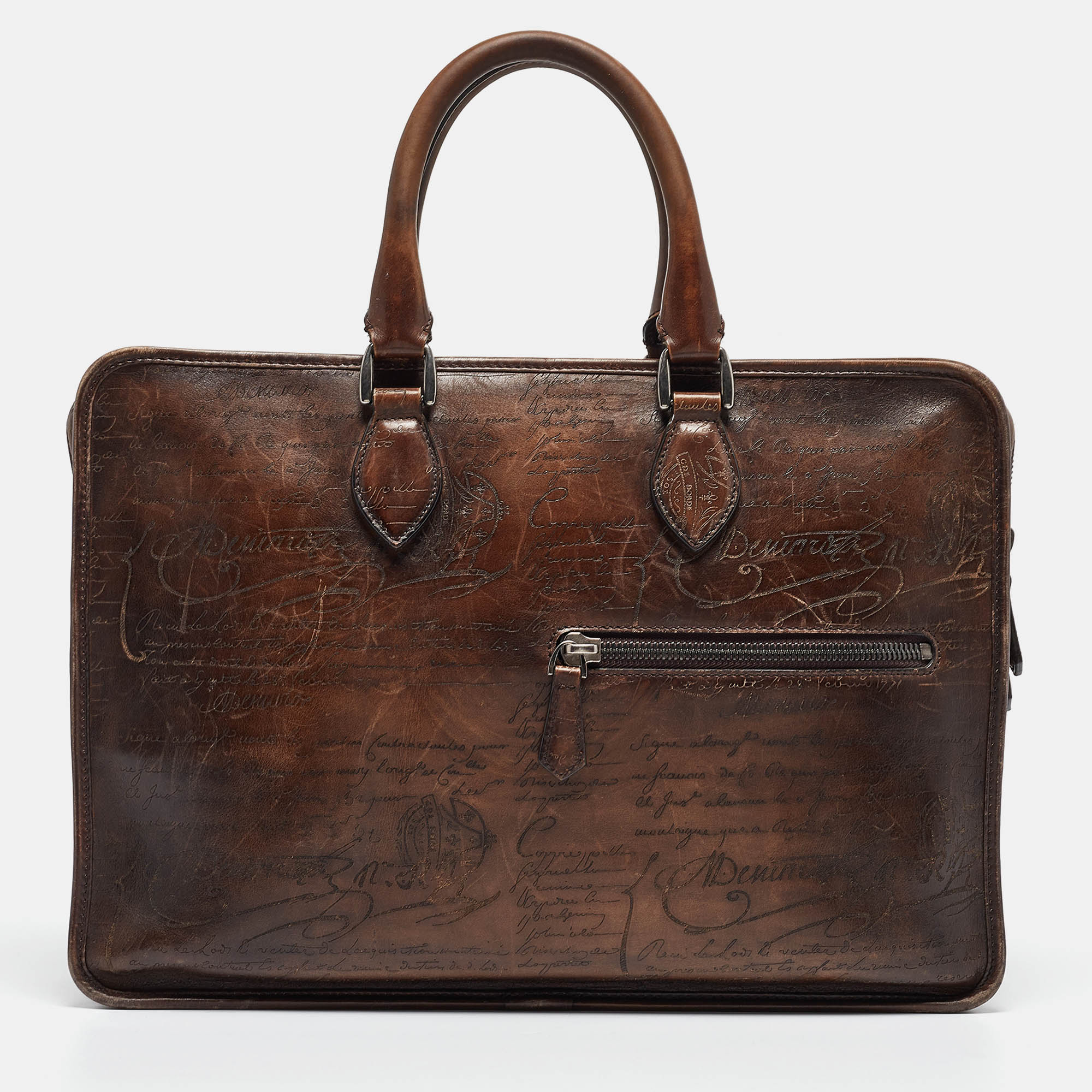 

Berluti Brown Scritto Leather Un Jour Briefcase