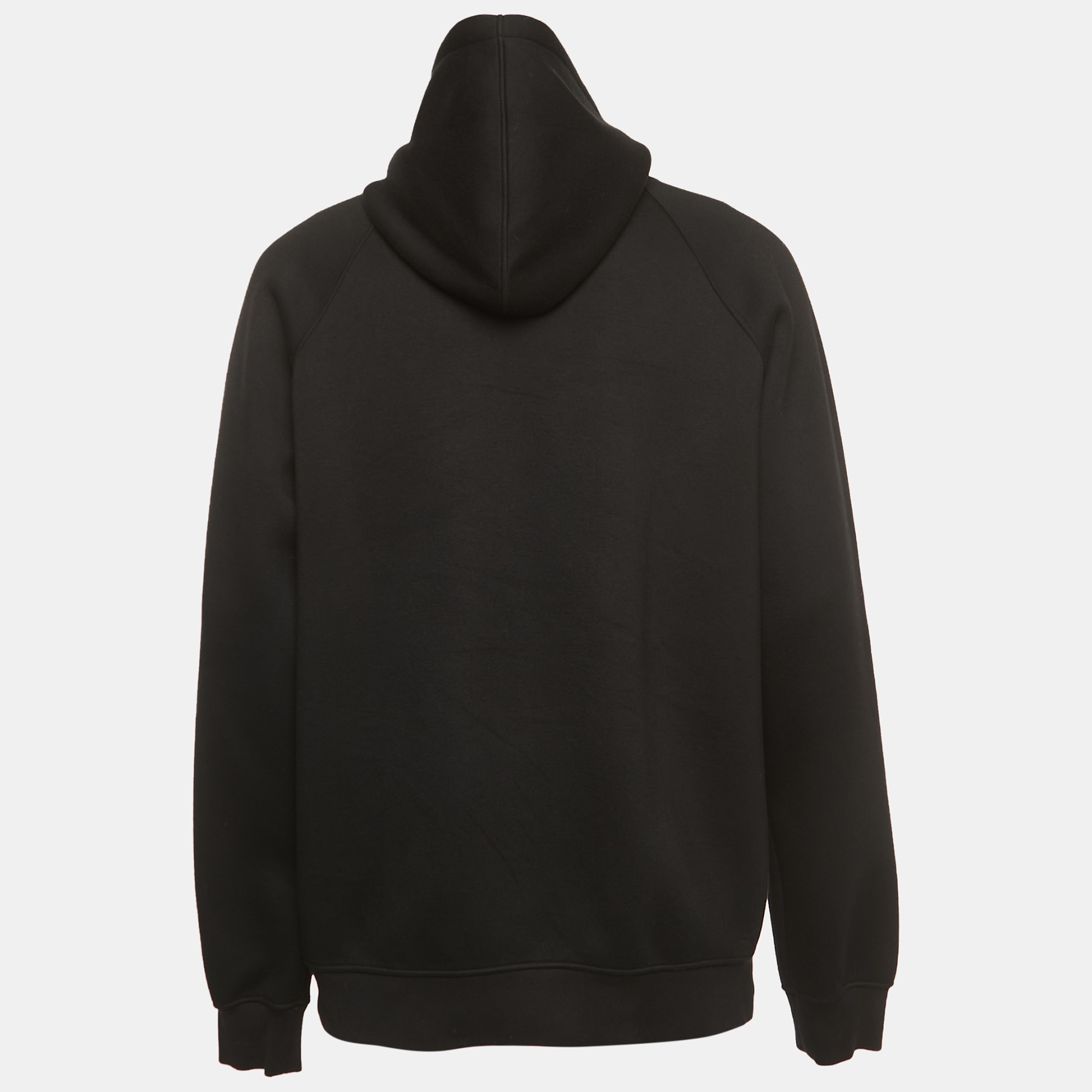 

Berluti Black Knit Logo Leather Detail Hooded Sweatshirt