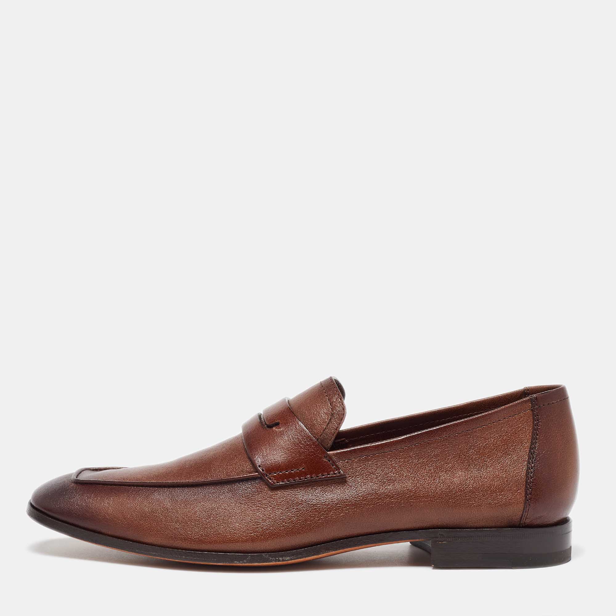 

Berluti Brown Leather Lorenzo Loafers Size