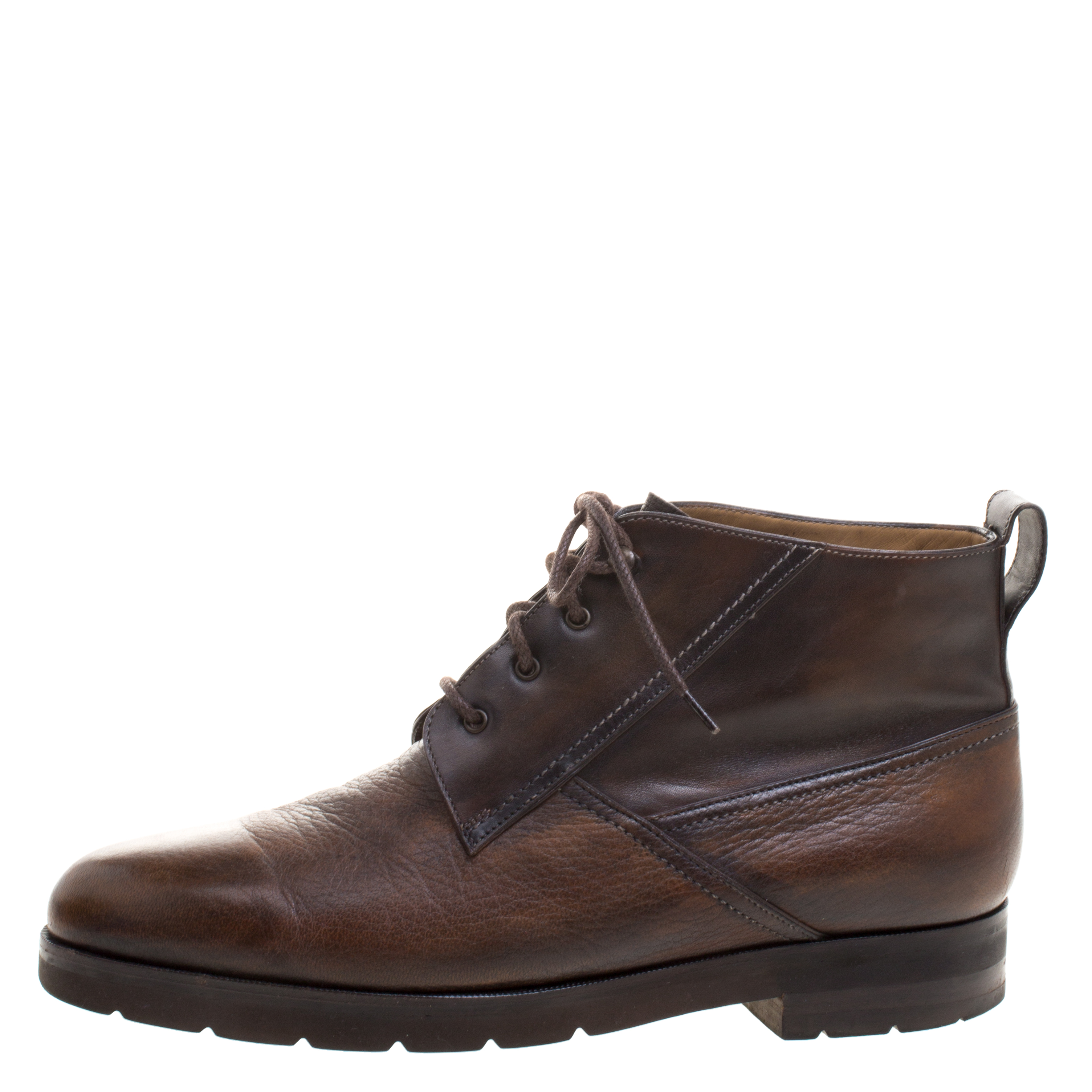 

Berluti Brown Leather High Top Boots Size