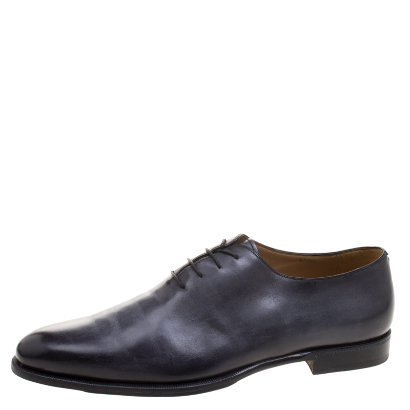 Berluti Grey Leather Lace Up Oxfords Size 44
