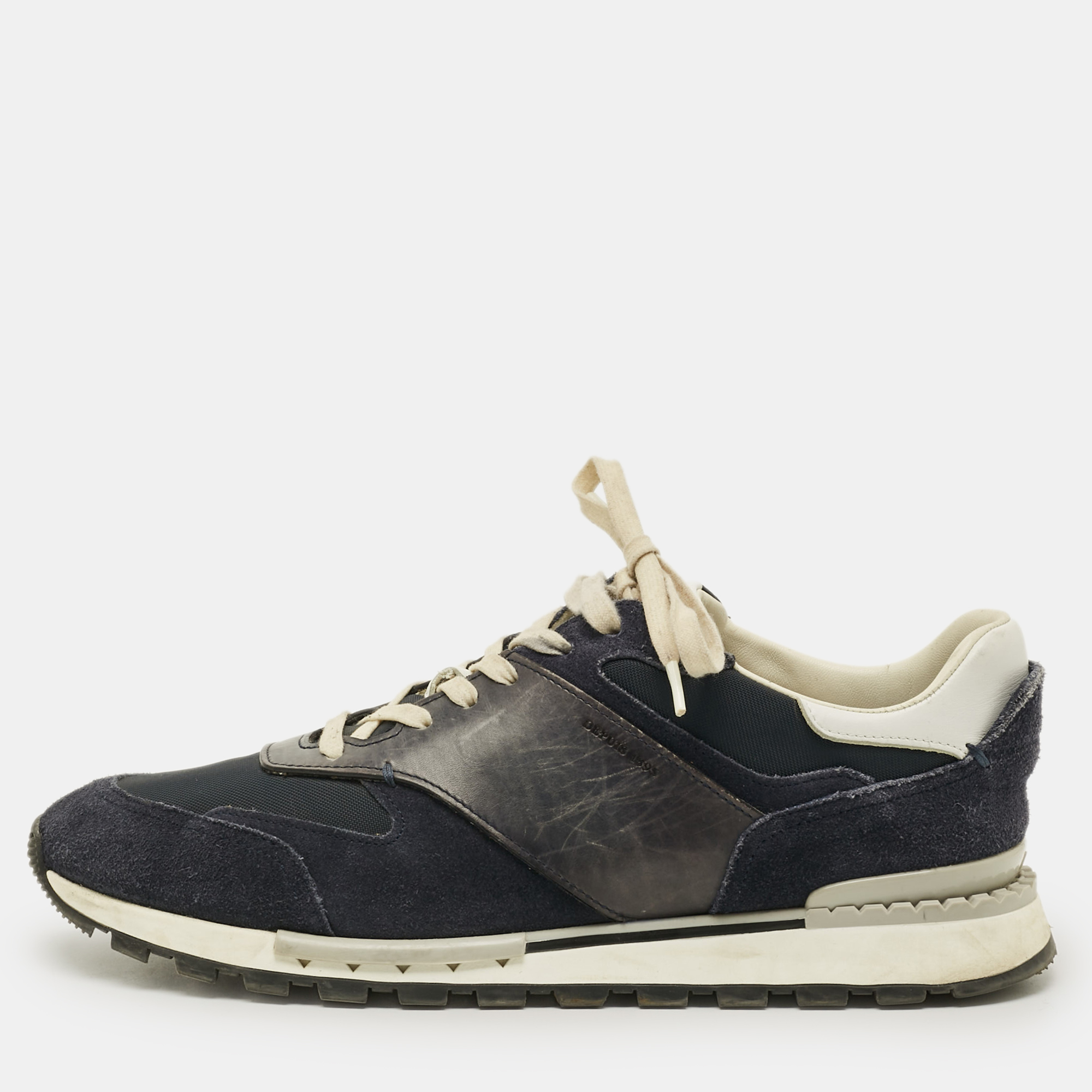 

Berluti run track Size 42.5 Tricolor Leather and Suede Lace Up Sneakers, Navy blue
